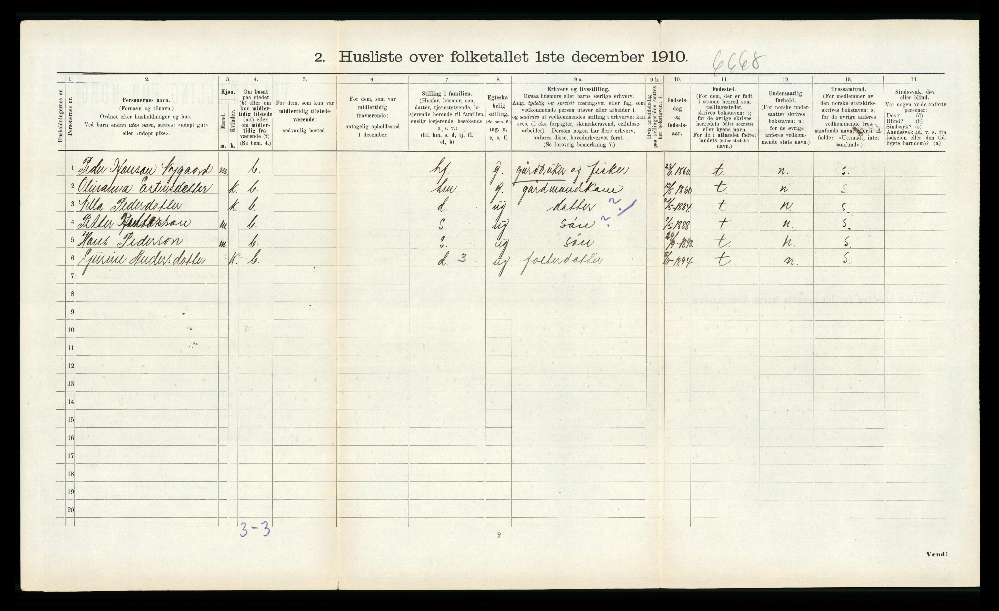 RA, 1910 census for Roan, 1910, p. 627