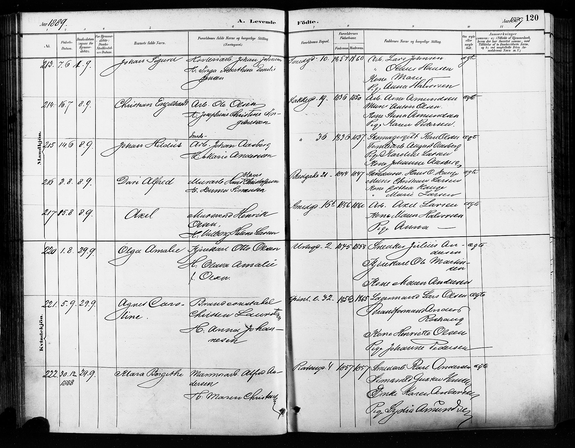 Grønland prestekontor Kirkebøker, SAO/A-10848/F/Fa/L0009: Parish register (official) no. 9, 1888-1893, p. 120