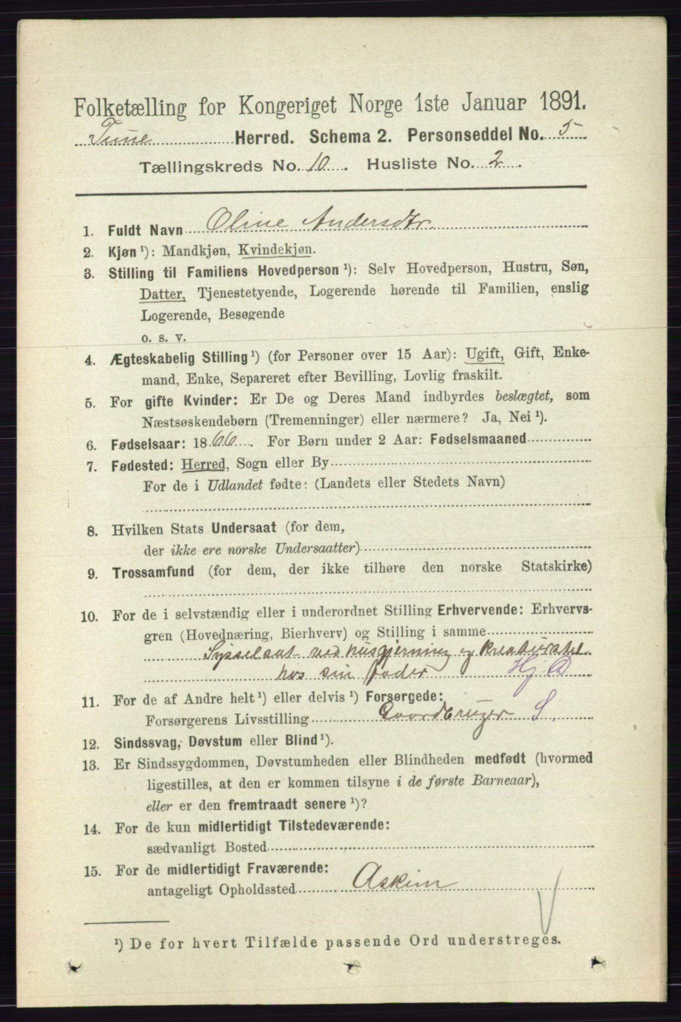 RA, 1891 census for 0130 Tune, 1891, p. 6568