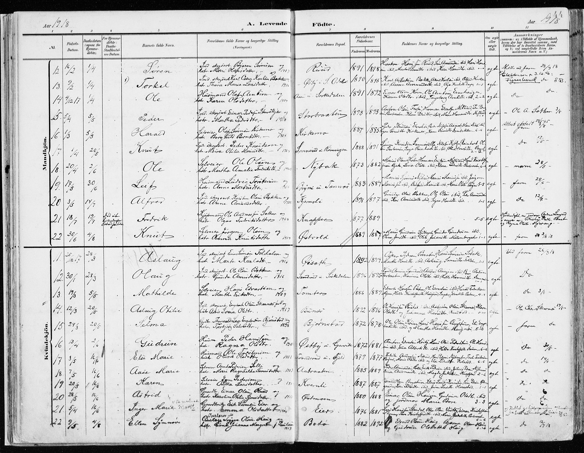 Nord-Odal prestekontor, AV/SAH-PREST-032/H/Ha/Haa/L0009: Parish register (official) no. 9, 1902-1926, p. 44