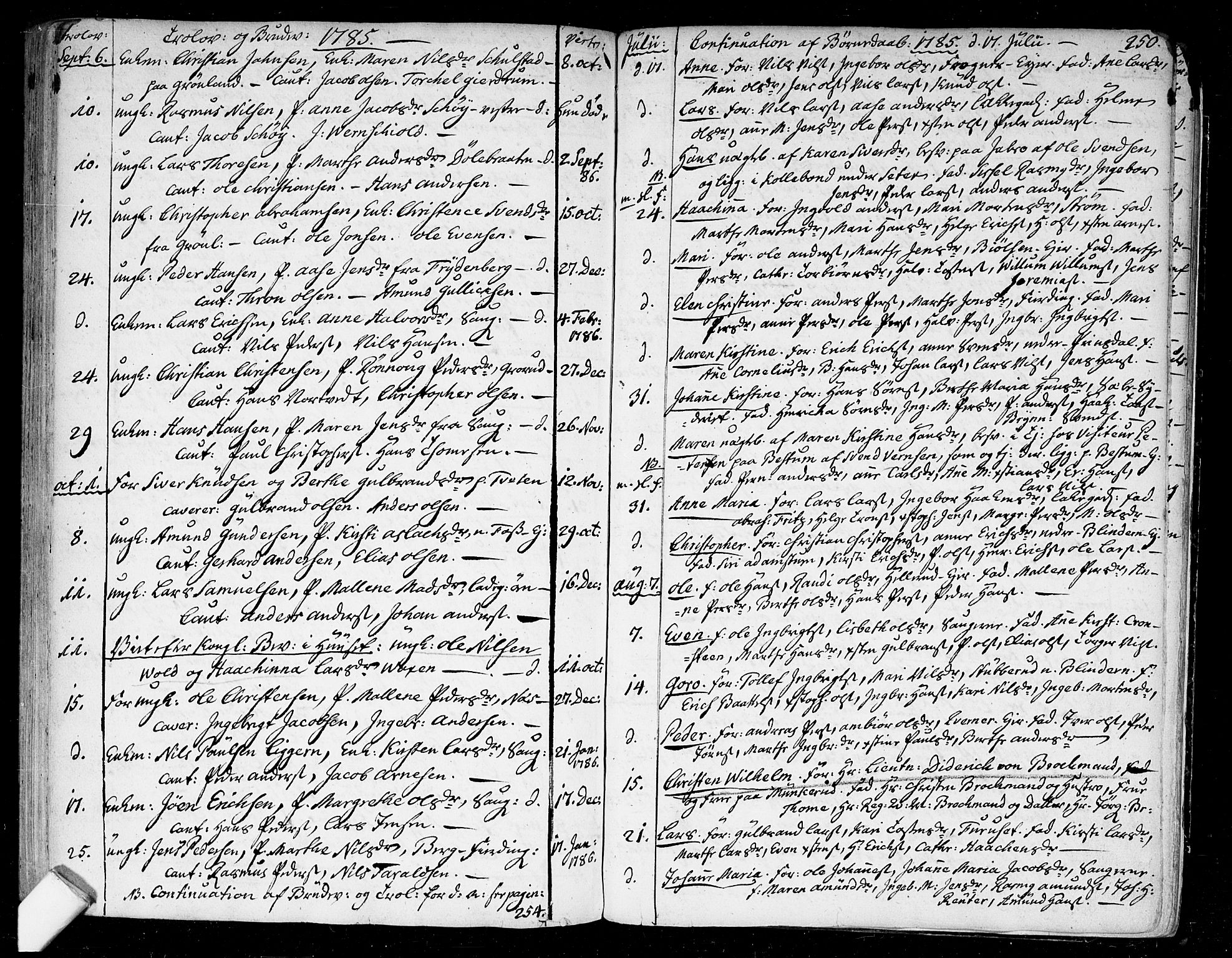 Aker prestekontor kirkebøker, AV/SAO-A-10861/F/L0009: Parish register (official) no. 9, 1765-1785, p. 250