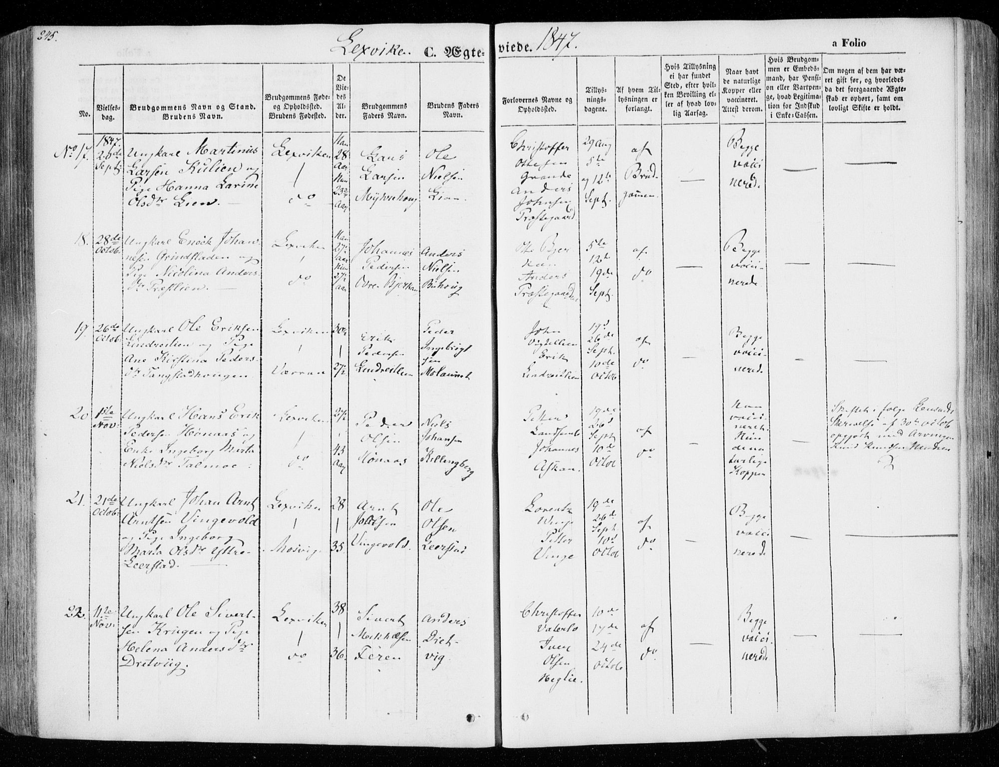 Ministerialprotokoller, klokkerbøker og fødselsregistre - Nord-Trøndelag, SAT/A-1458/701/L0007: Parish register (official) no. 701A07 /1, 1842-1854, p. 245