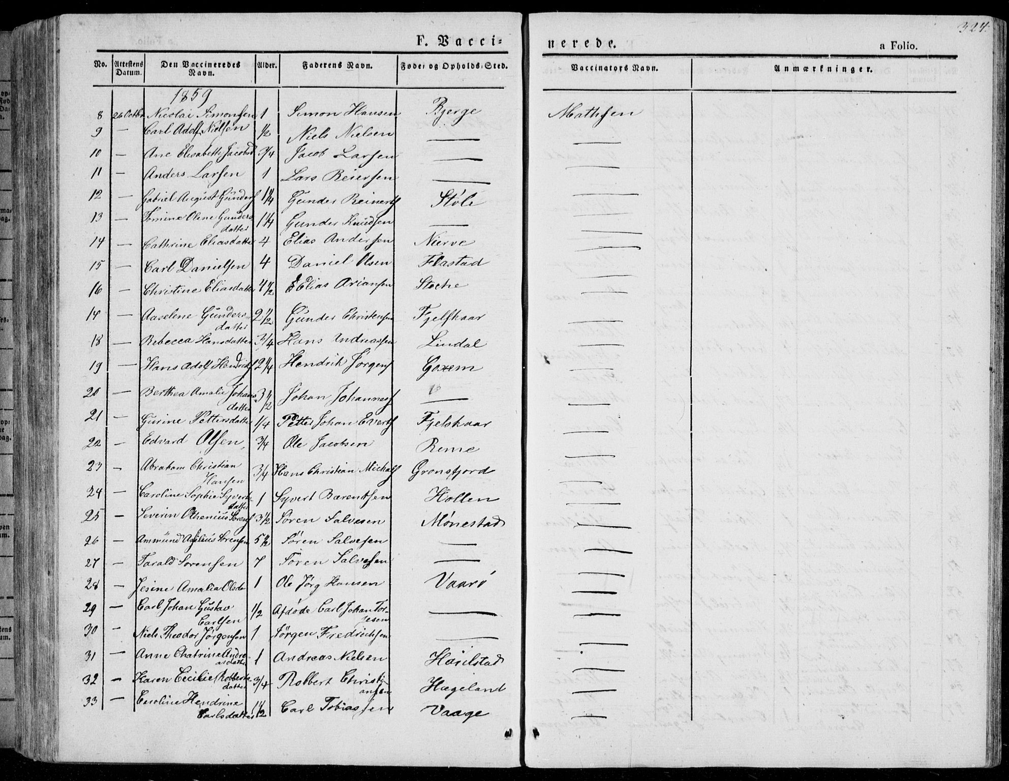 Sør-Audnedal sokneprestkontor, AV/SAK-1111-0039/F/Fa/Fab/L0006: Parish register (official) no. A 6, 1829-1855, p. 324