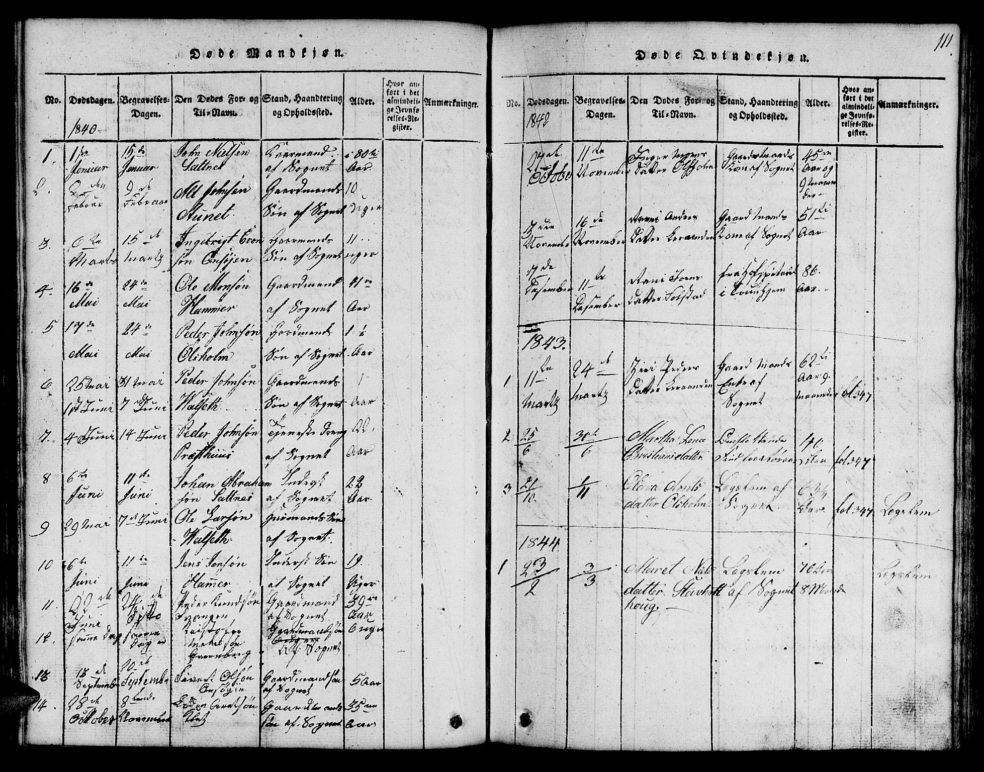 Ministerialprotokoller, klokkerbøker og fødselsregistre - Sør-Trøndelag, SAT/A-1456/666/L0788: Parish register (copy) no. 666C01, 1816-1847, p. 111