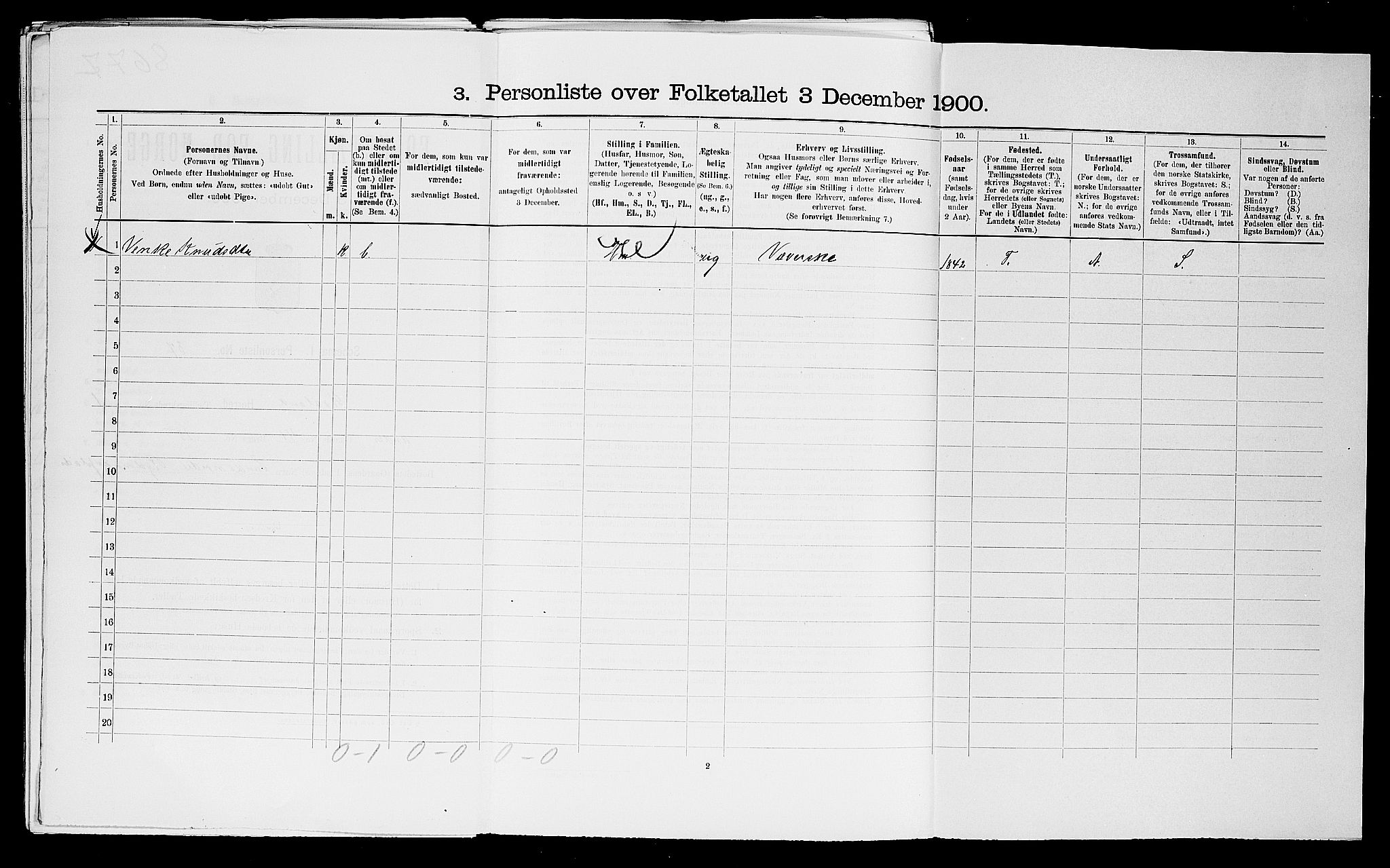 SAST, 1900 census for Haaland, 1900, p. 173
