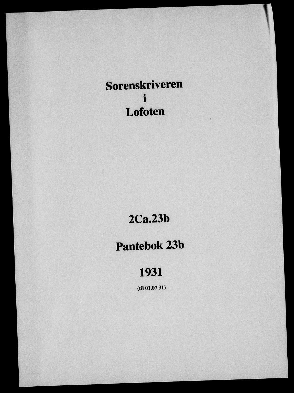 Lofoten sorenskriveri, SAT/A-0017/1/2/2C/L0023b: Mortgage book no. 23b, 1931-1931