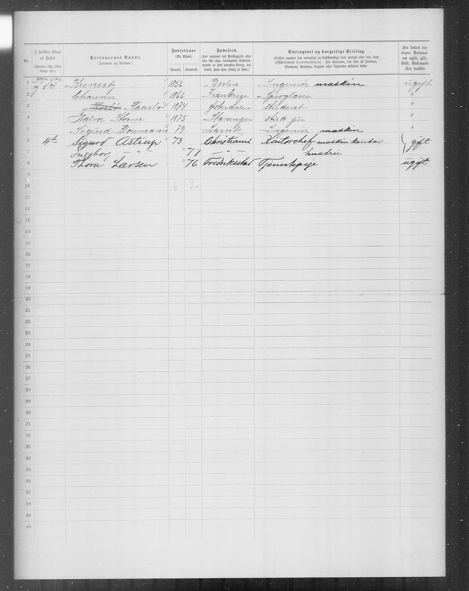 OBA, Municipal Census 1899 for Kristiania, 1899, p. 8534