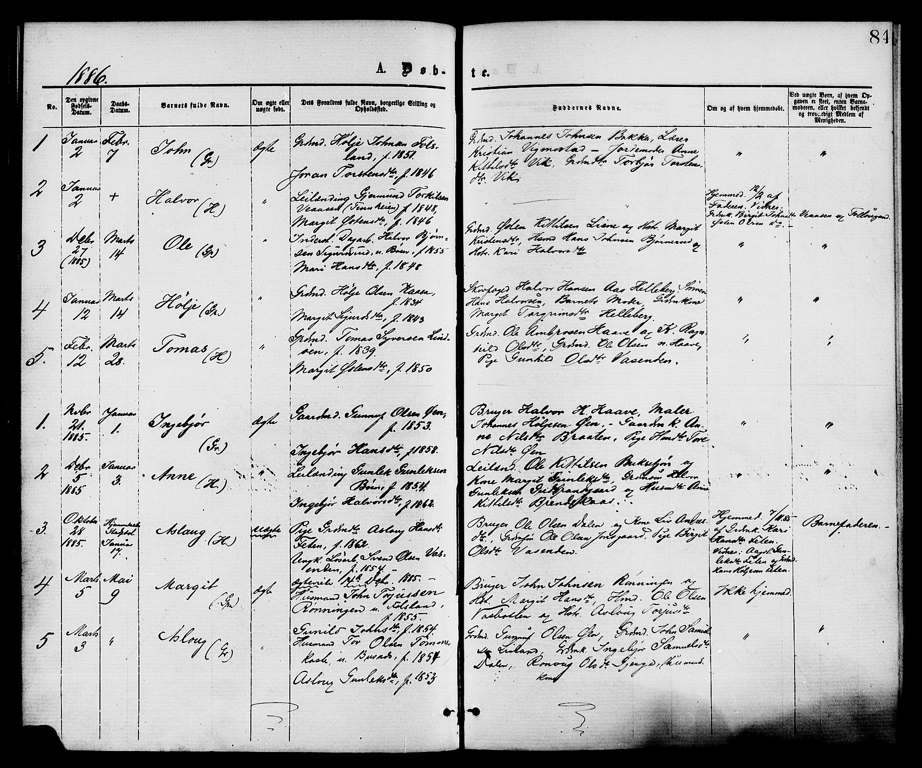 Gransherad kirkebøker, SAKO/A-267/F/Fa/L0004: Parish register (official) no. I 4, 1871-1886, p. 84