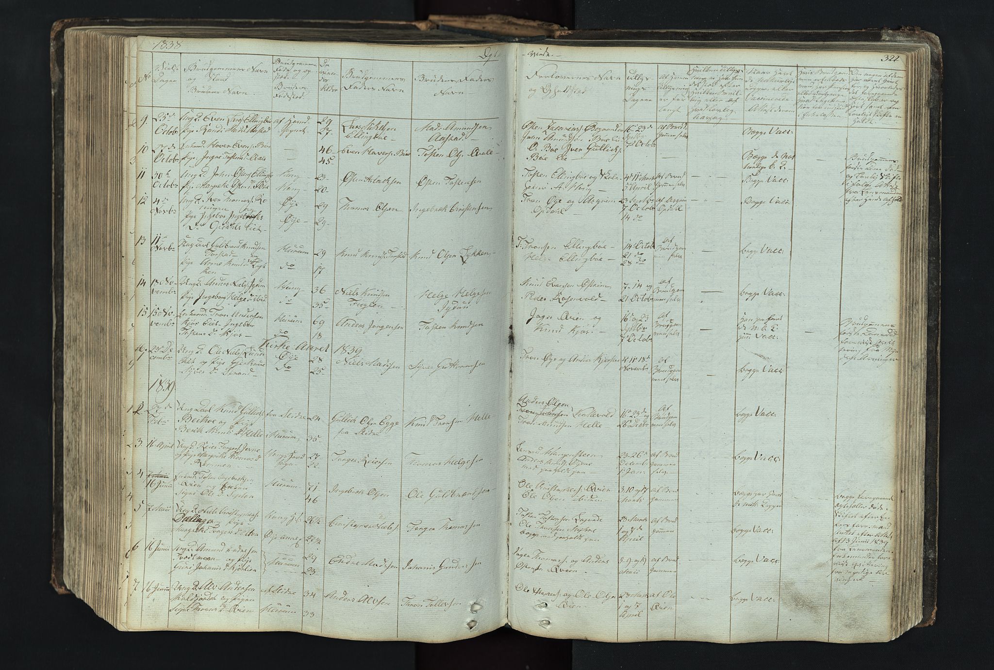 Vang prestekontor, Valdres, SAH/PREST-140/H/Hb/L0004: Parish register (copy) no. 4, 1835-1892, p. 322