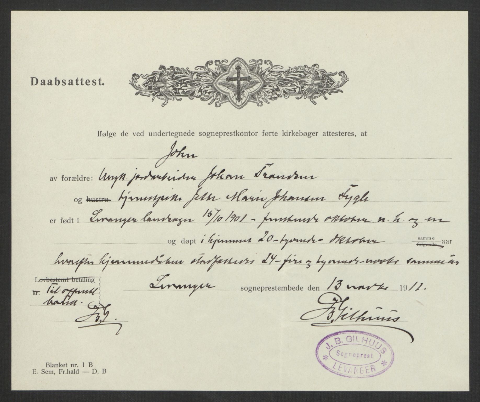 Falstad skolehjem, RA/S-1676/E/Eb/L0011: Elevmapper løpenr.. 240-260, 1911-1918, p. 254