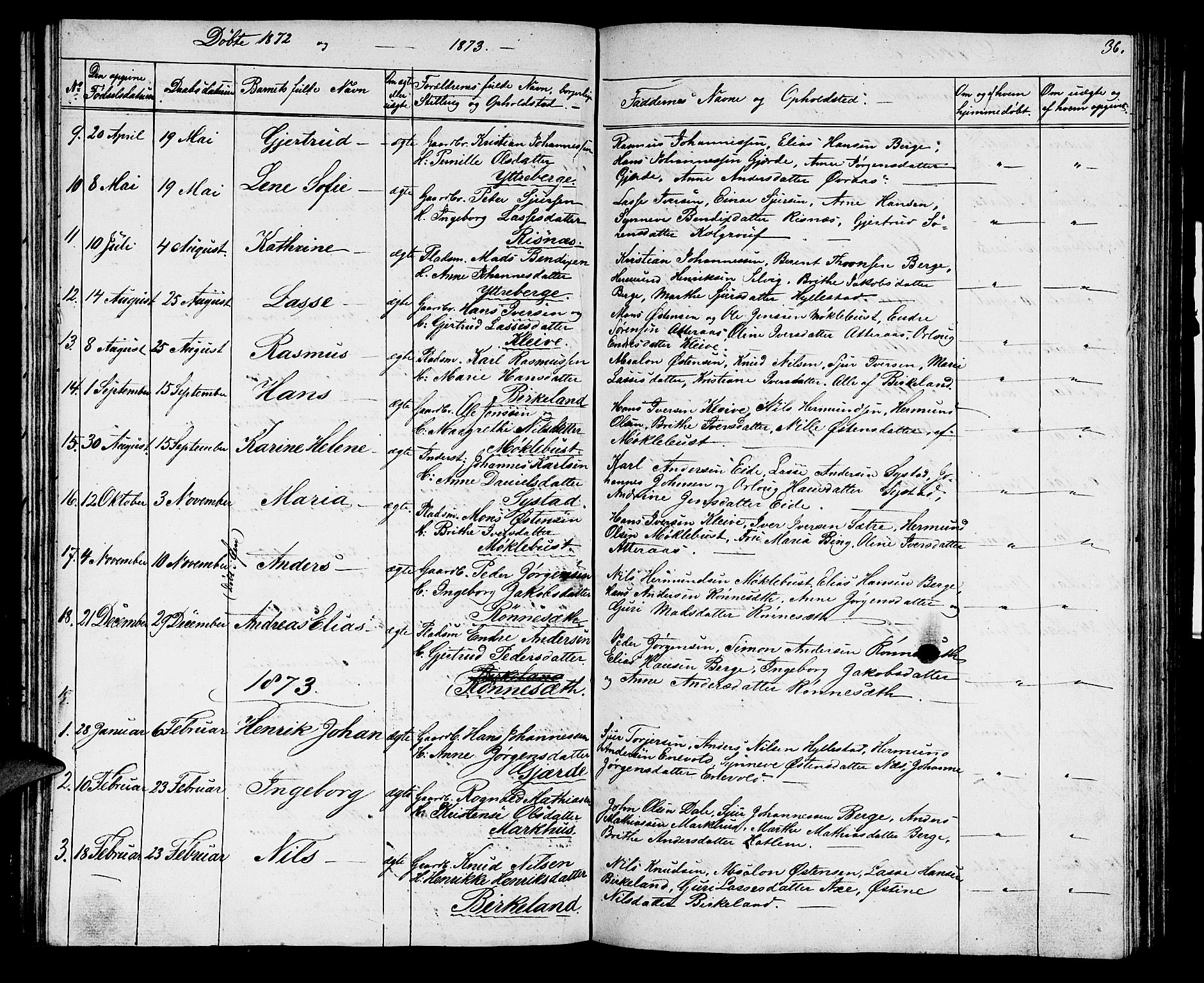 Hyllestad sokneprestembete, AV/SAB-A-80401: Parish register (copy) no. A 1, 1853-1875, p. 36