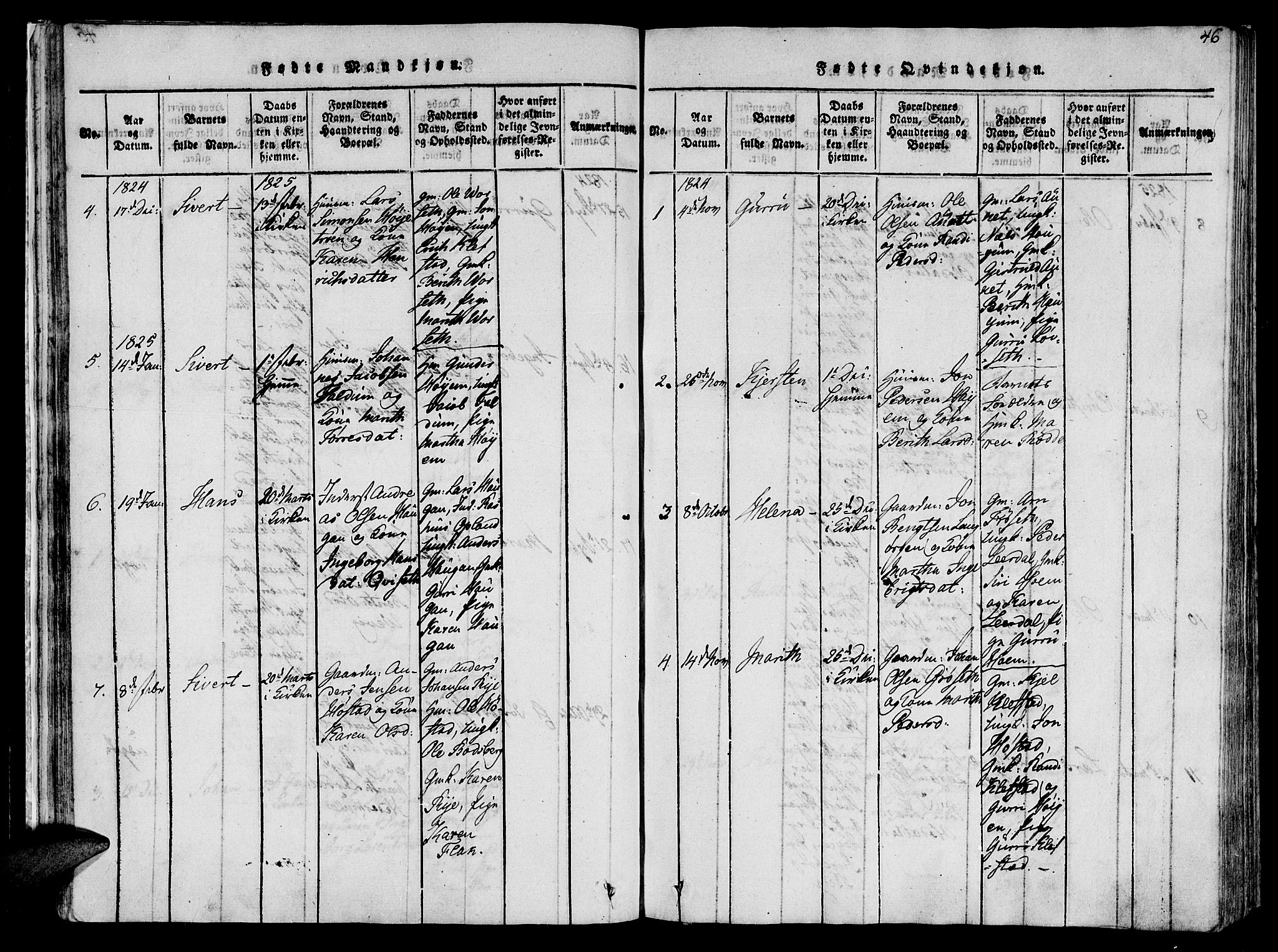 Ministerialprotokoller, klokkerbøker og fødselsregistre - Sør-Trøndelag, AV/SAT-A-1456/612/L0372: Parish register (official) no. 612A06 /1, 1816-1828, p. 46