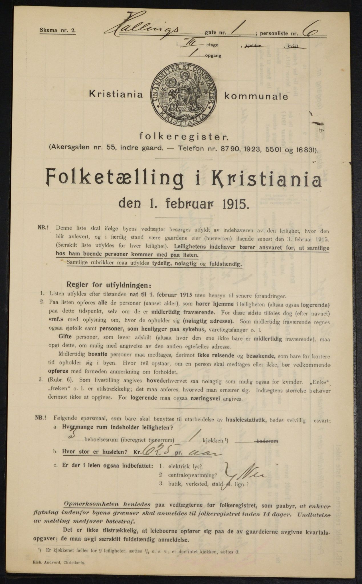 OBA, Municipal Census 1915 for Kristiania, 1915, p. 33640