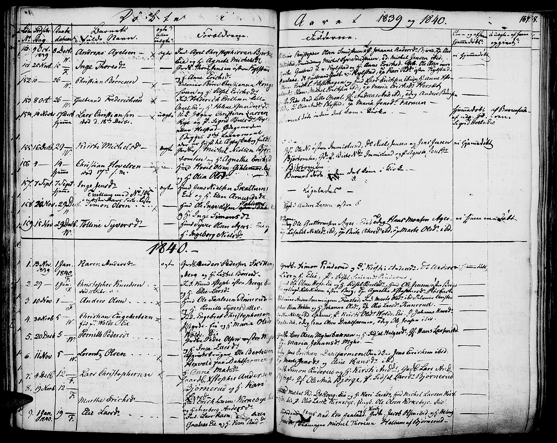 Vang prestekontor, Hedmark, SAH/PREST-008/H/Ha/Haa/L0009: Parish register (official) no. 9, 1826-1841, p. 167