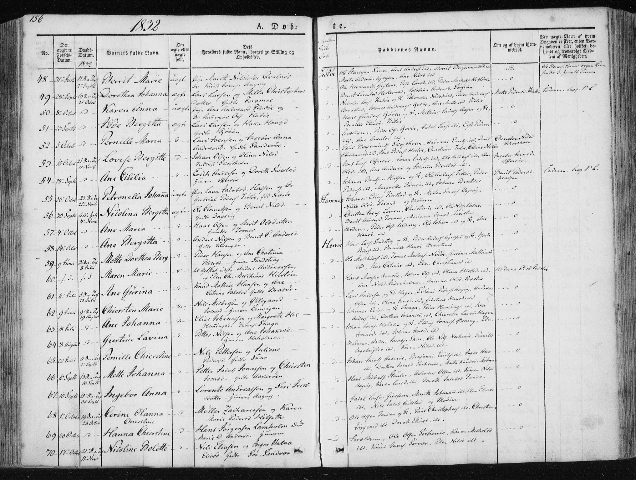 Ministerialprotokoller, klokkerbøker og fødselsregistre - Nordland, SAT/A-1459/830/L0446: Parish register (official) no. 830A10, 1831-1865, p. 156