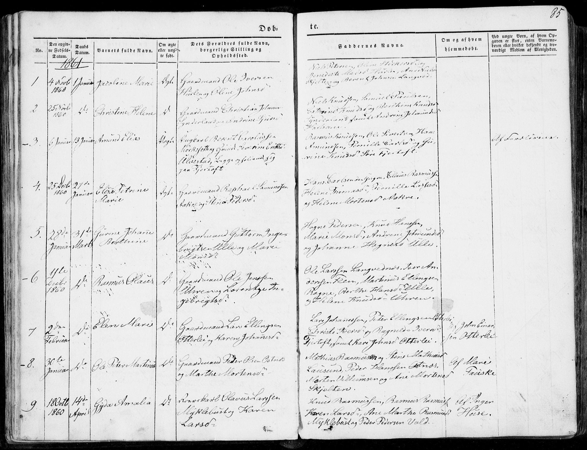 Ministerialprotokoller, klokkerbøker og fødselsregistre - Møre og Romsdal, SAT/A-1454/536/L0497: Parish register (official) no. 536A06, 1845-1865, p. 85