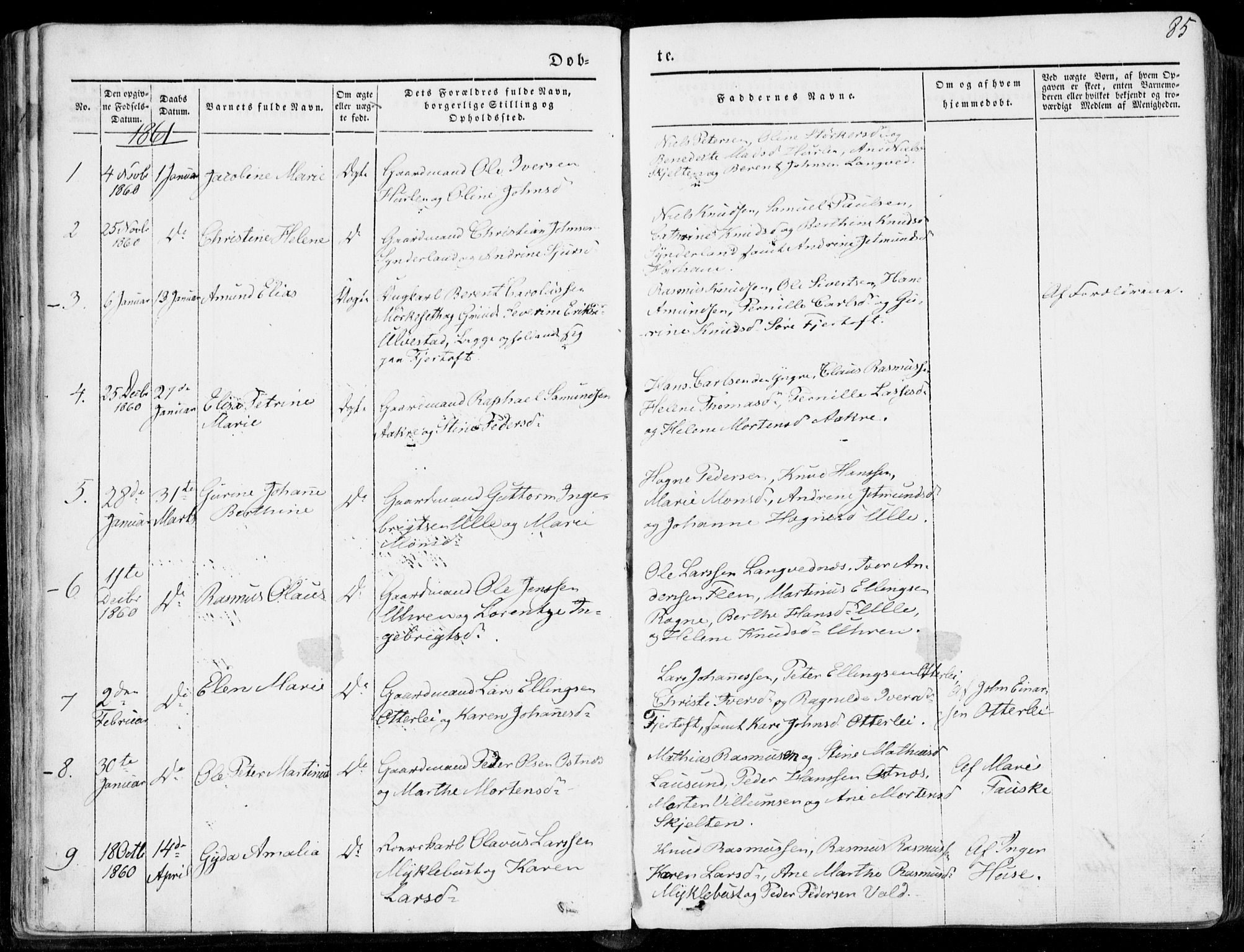 Ministerialprotokoller, klokkerbøker og fødselsregistre - Møre og Romsdal, AV/SAT-A-1454/536/L0497: Parish register (official) no. 536A06, 1845-1865, p. 85