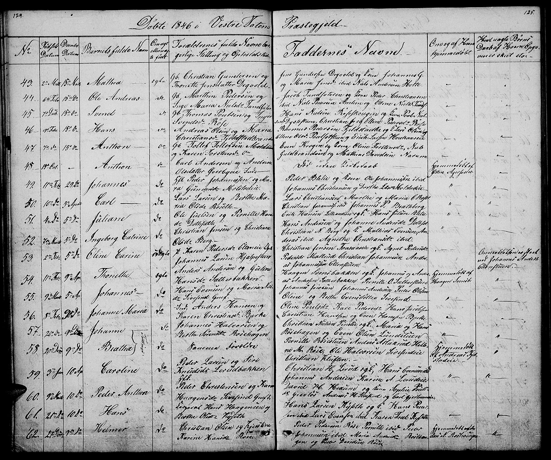 Vestre Toten prestekontor, AV/SAH-PREST-108/H/Ha/Hab/L0002: Parish register (copy) no. 2, 1836-1848, p. 124-125