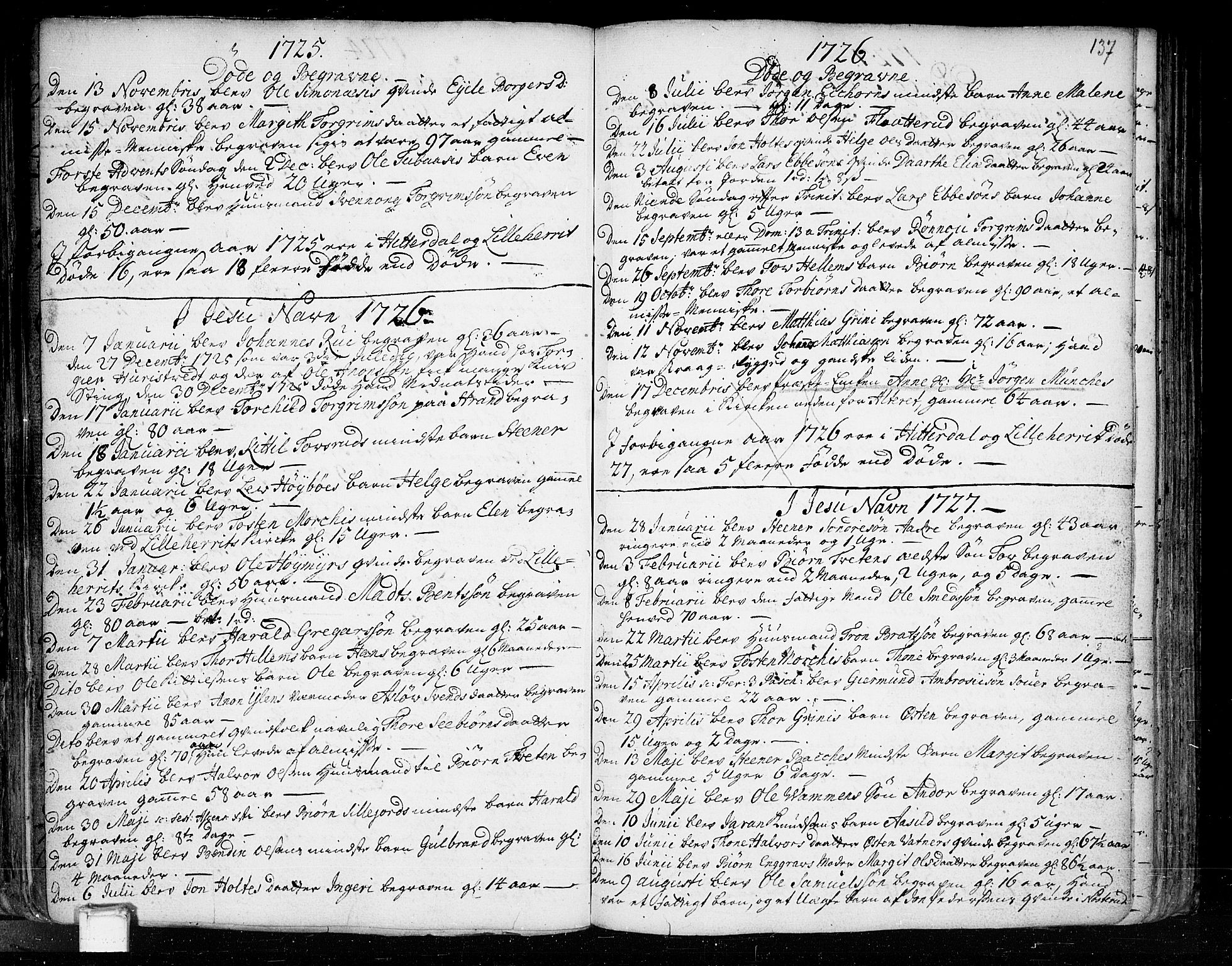 Heddal kirkebøker, AV/SAKO-A-268/F/Fa/L0003: Parish register (official) no. I 3, 1723-1783, p. 137