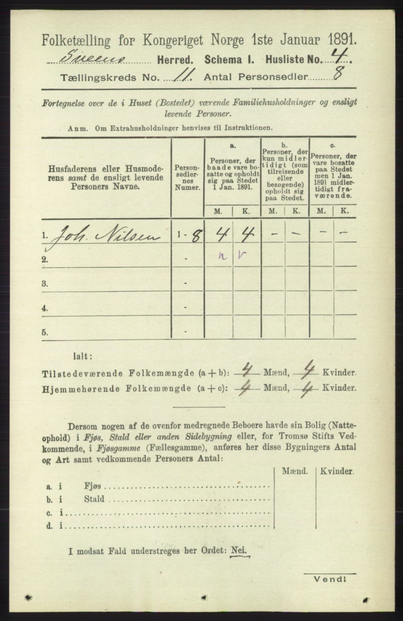 RA, 1891 census for 1216 Sveio, 1891, p. 3072