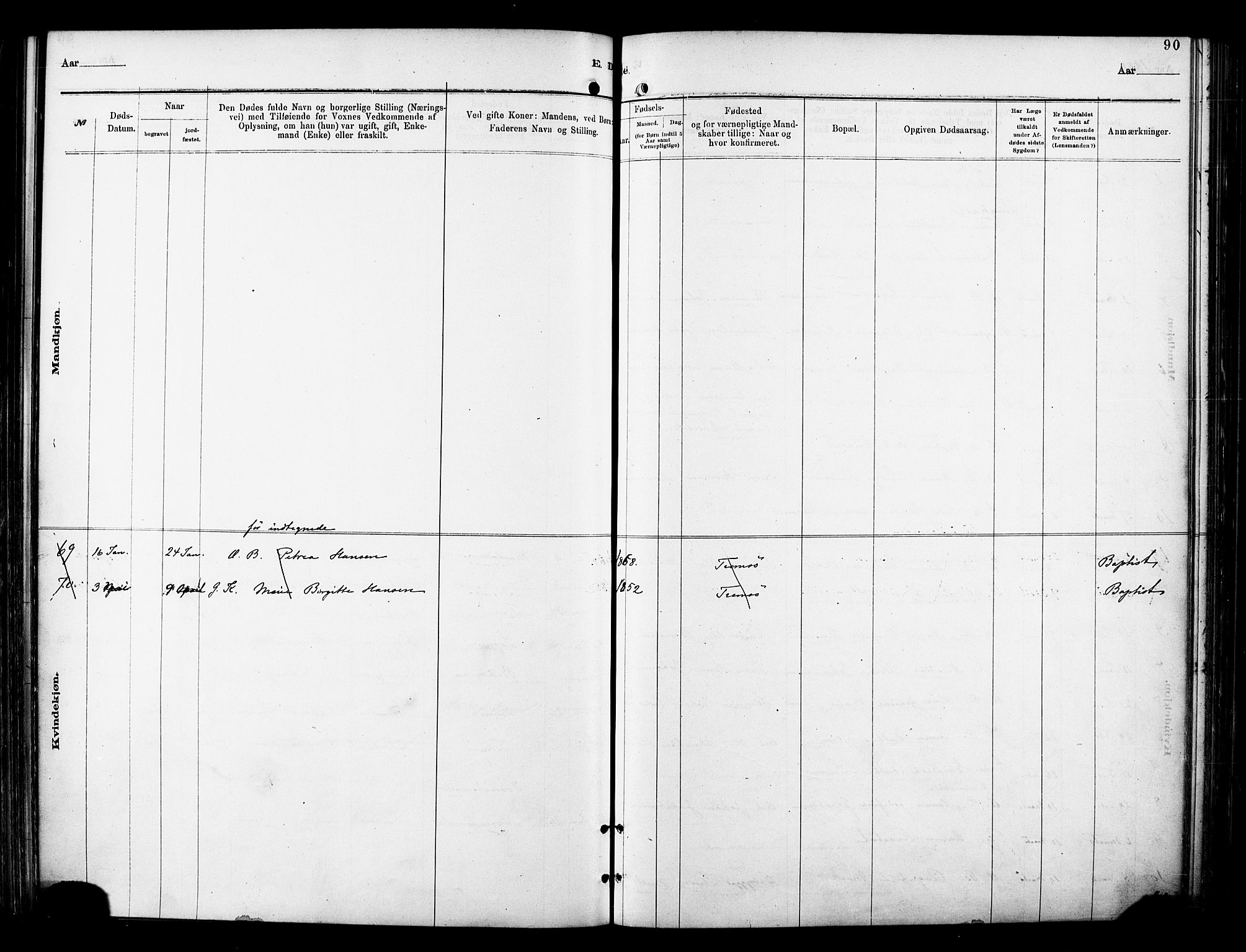 Tromsø sokneprestkontor/stiftsprosti/domprosti, AV/SATØ-S-1343/G/Ga/L0014kirke: Parish register (official) no. 14, 1878-1888, p. 90