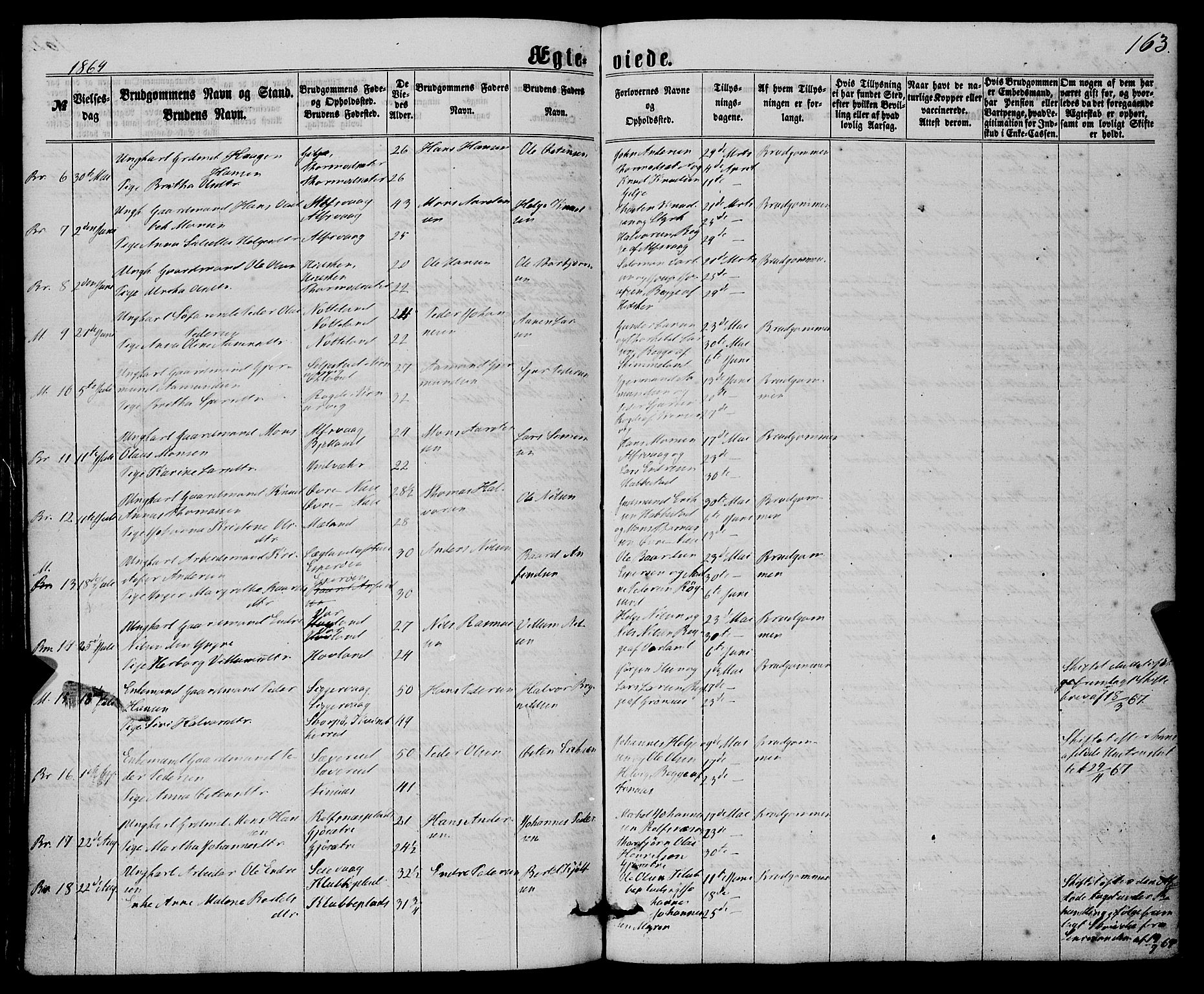 Finnås sokneprestembete, SAB/A-99925/H/Ha/Haa/Haaa/L0008: Parish register (official) no. A 8, 1863-1872, p. 163