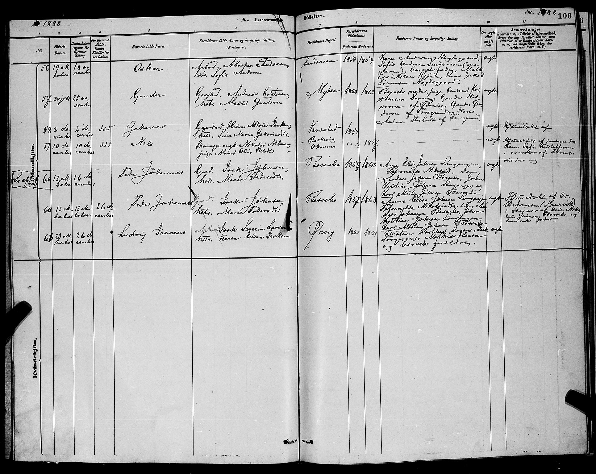 Eidanger kirkebøker, AV/SAKO-A-261/G/Ga/L0002: Parish register (copy) no. 2, 1879-1892, p. 106