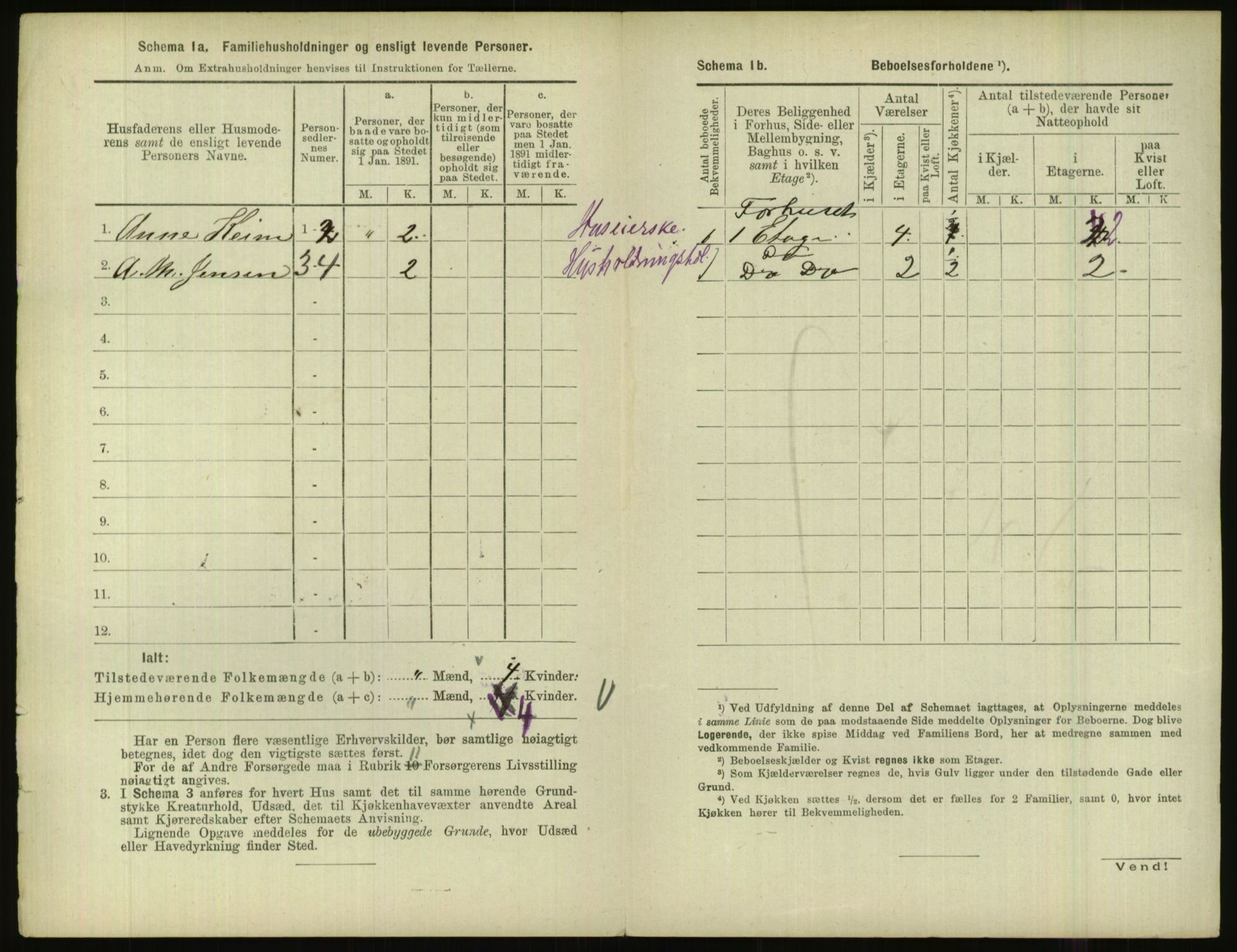 RA, 1891 census for 1001 Kristiansand, 1891, p. 1199