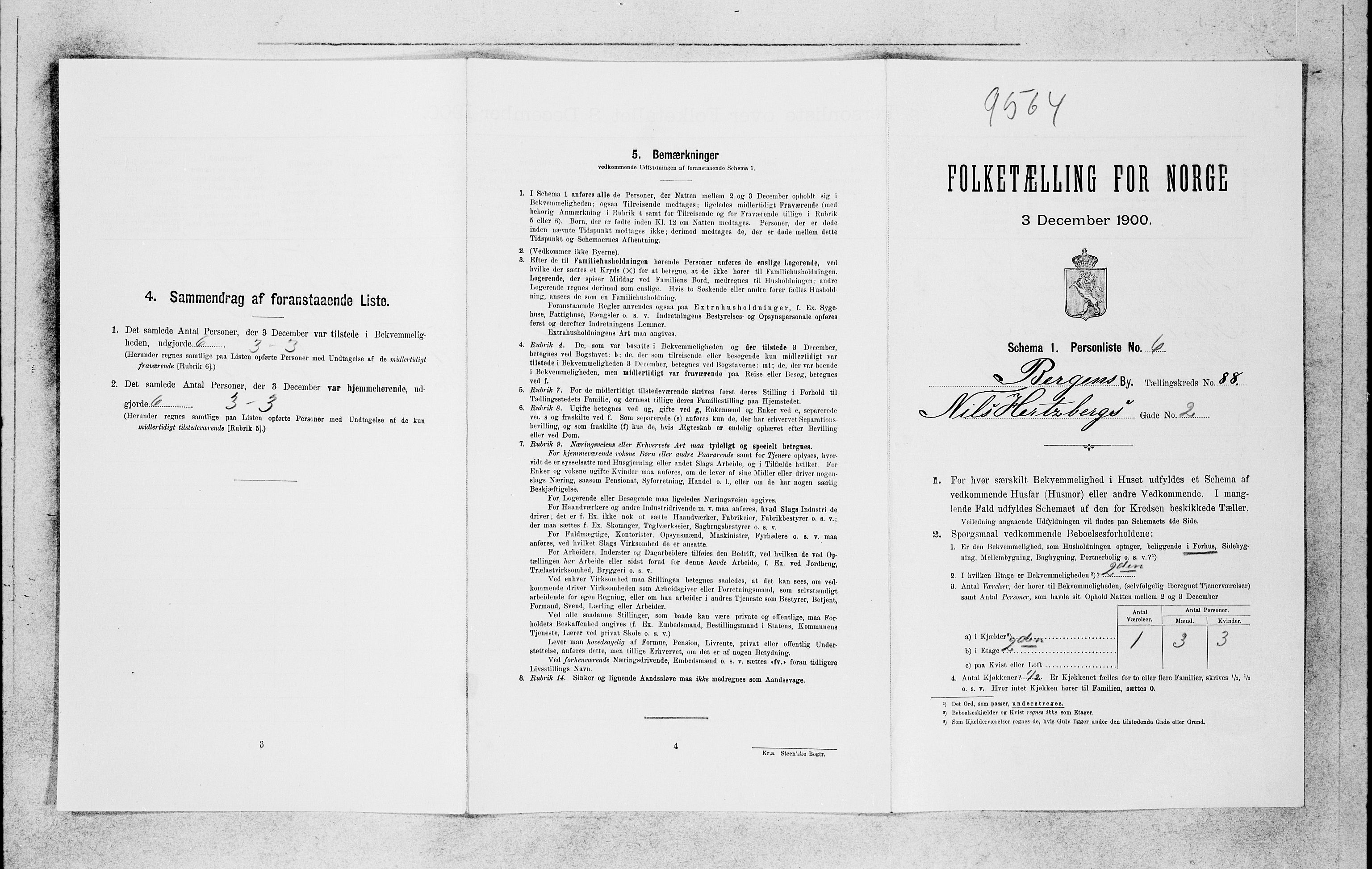 SAB, 1900 census for Bergen, 1900, p. 19097