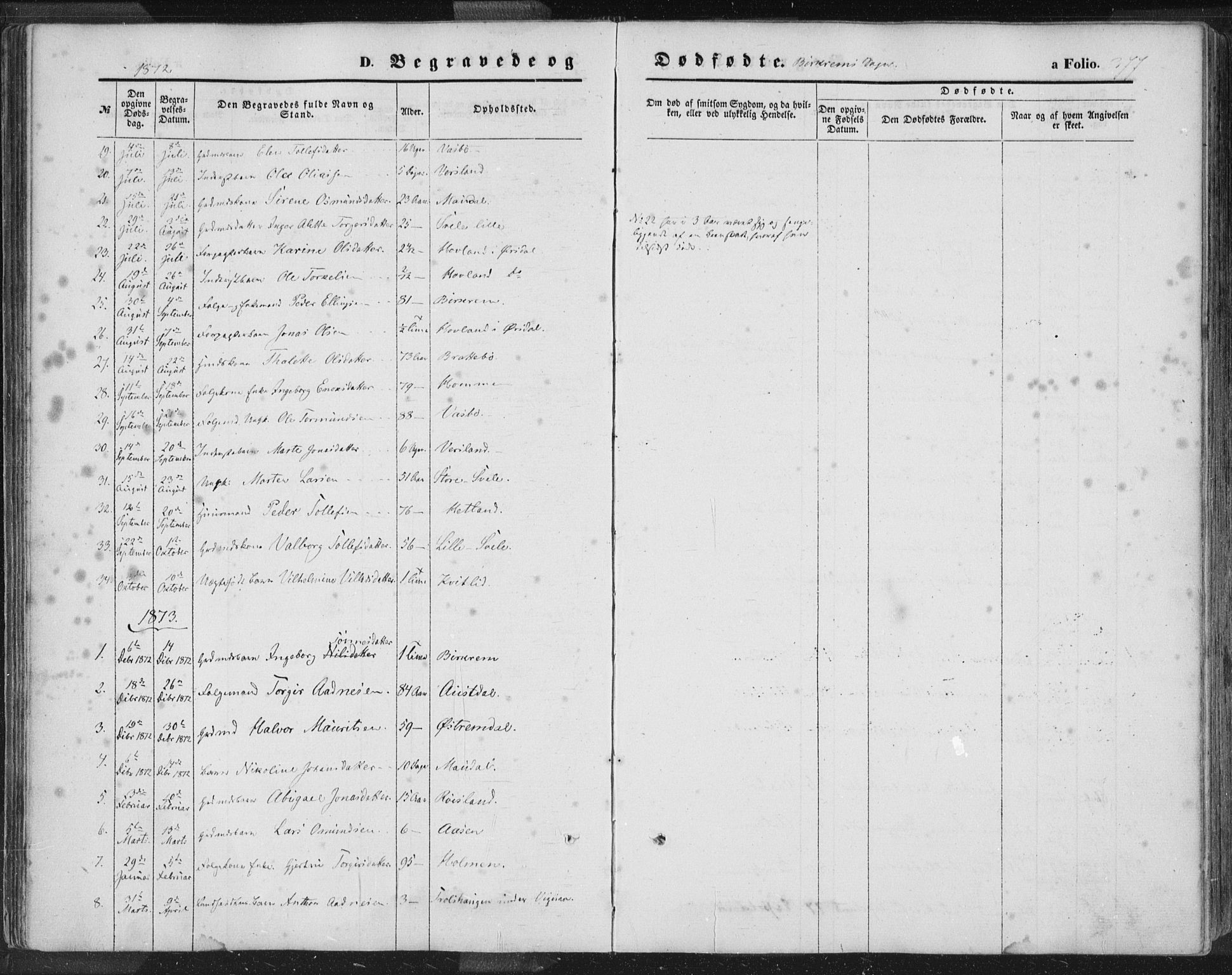 Helleland sokneprestkontor, AV/SAST-A-101810: Parish register (official) no. A 7.2, 1863-1886, p. 377