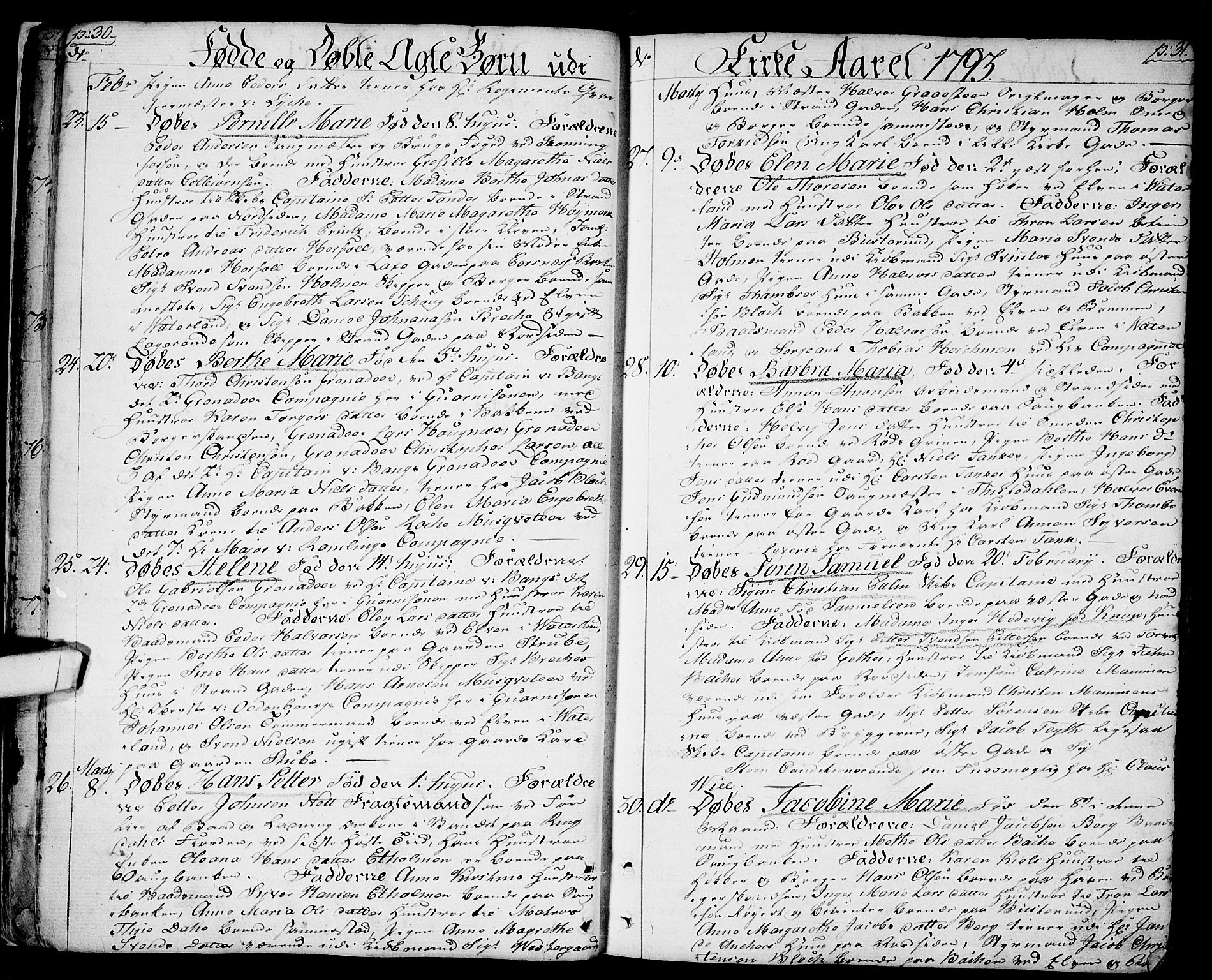 Halden prestekontor Kirkebøker, SAO/A-10909/F/Fa/L0002: Parish register (official) no. I 2, 1792-1812, p. 30-31