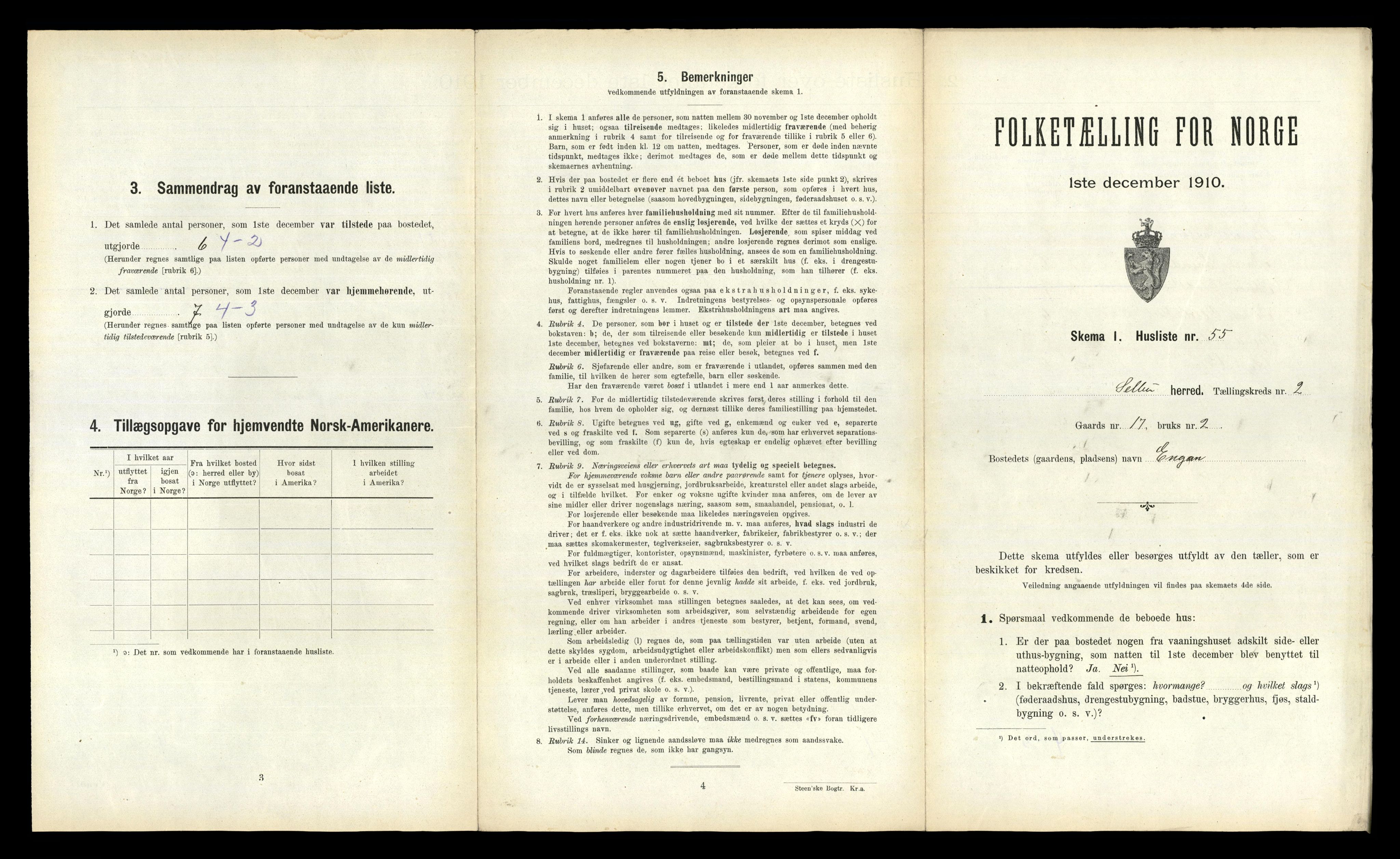 RA, 1910 census for Selbu, 1910, p. 196