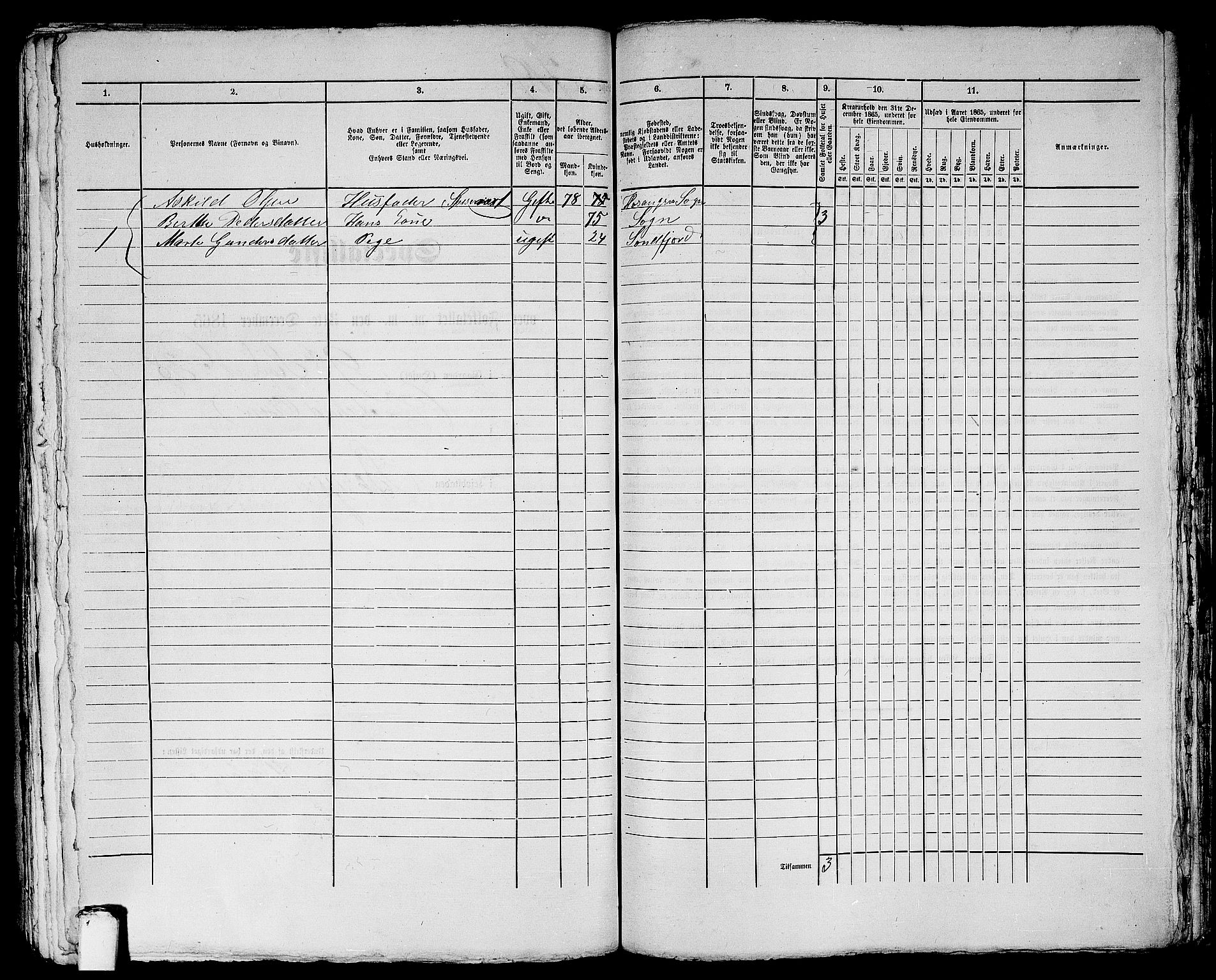 RA, 1865 census for Bergen, 1865, p. 1497