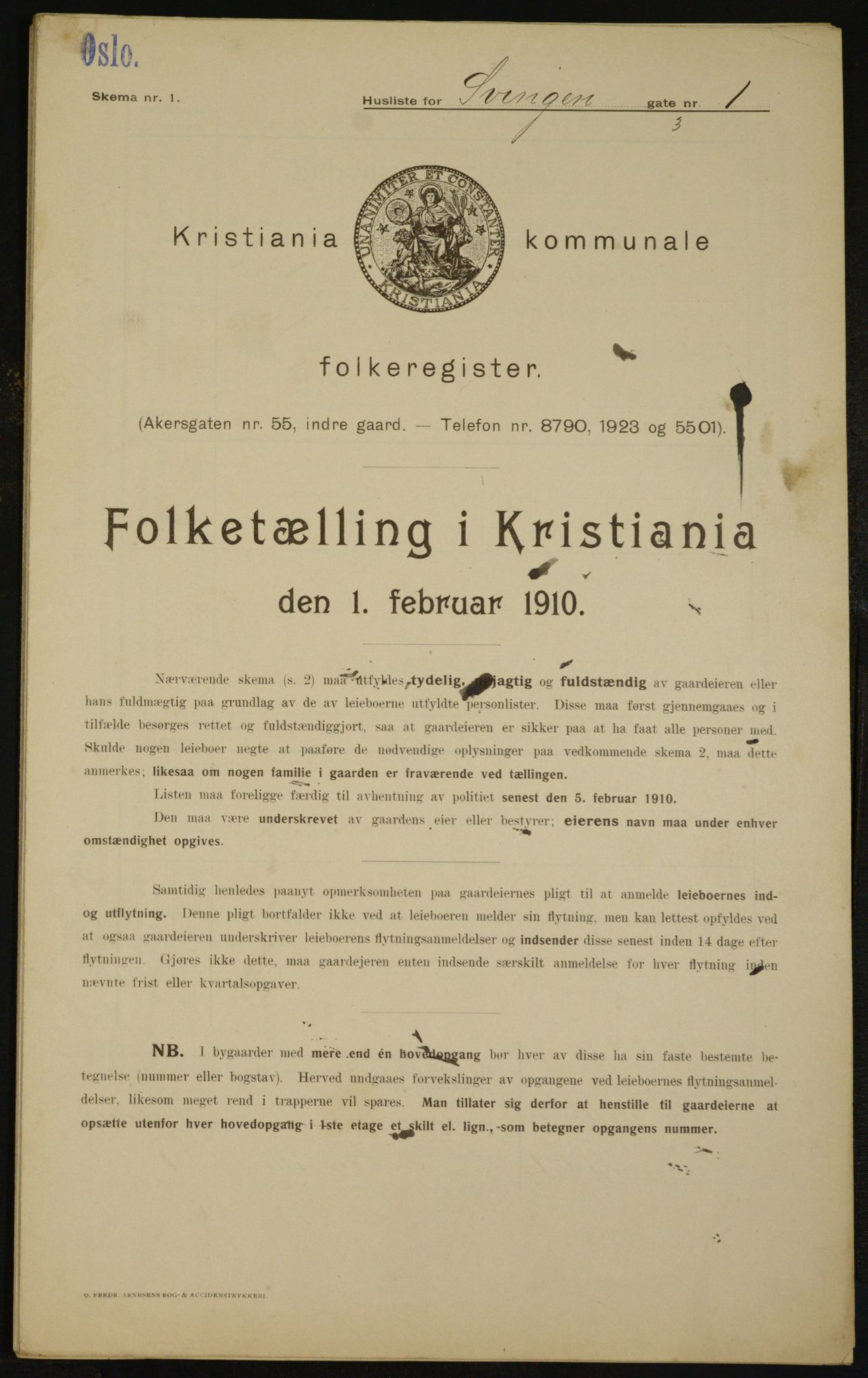 OBA, Municipal Census 1910 for Kristiania, 1910, p. 100640