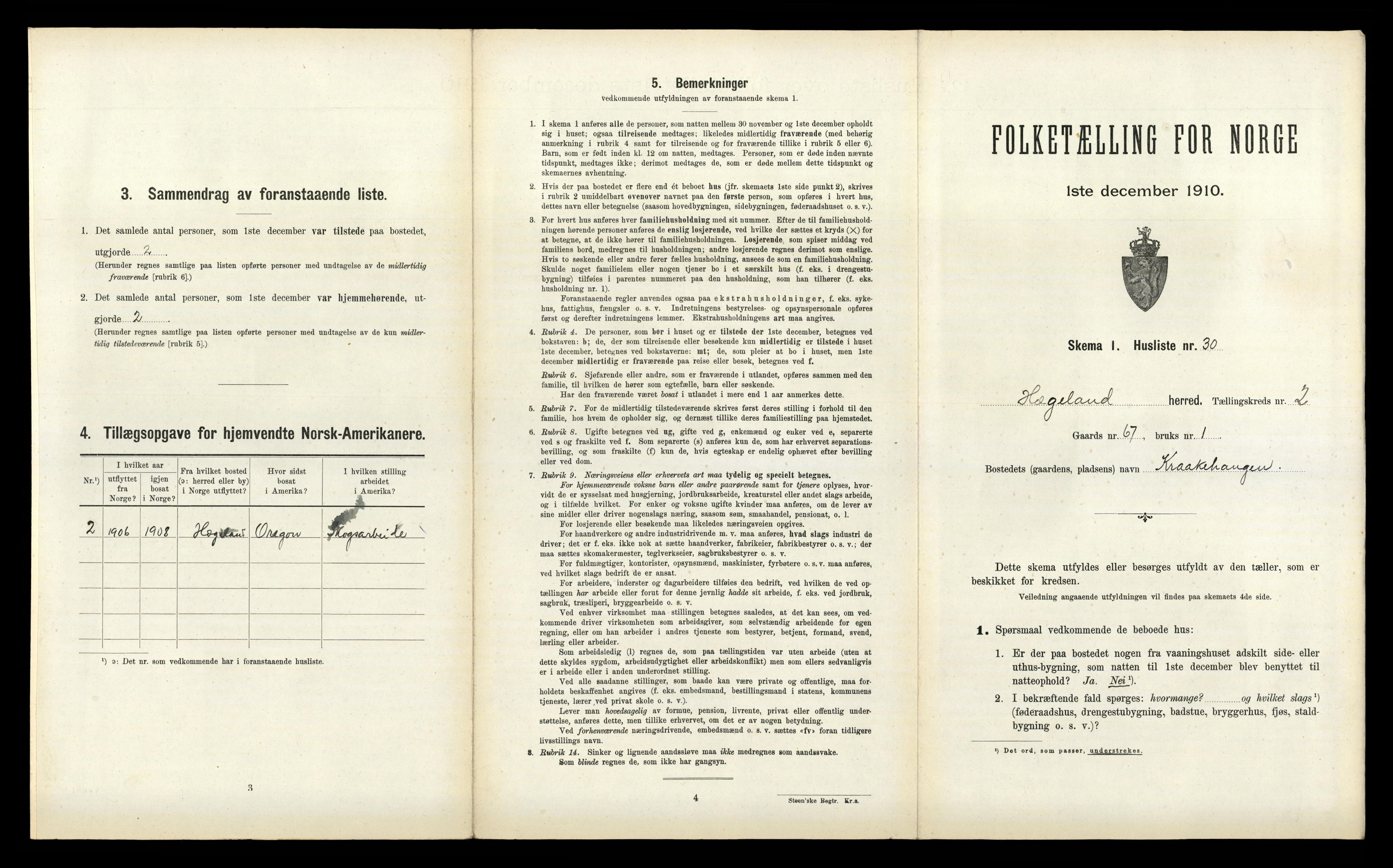 RA, 1910 census for Hægeland, 1910, p. 168