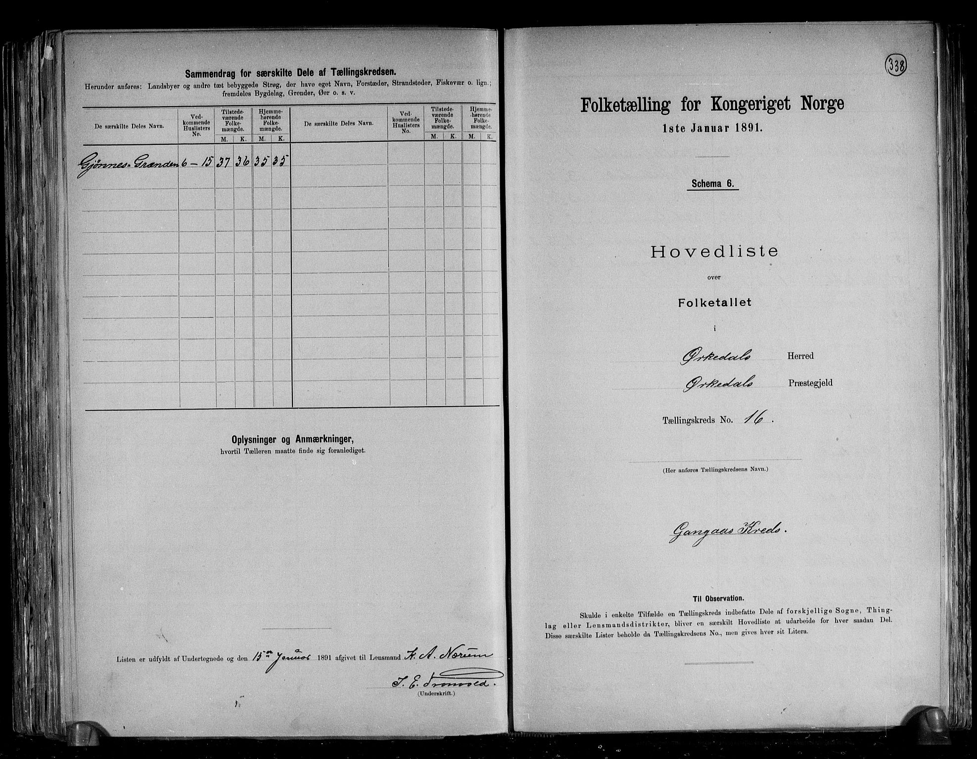 RA, 1891 census for 1638 Orkdal, 1891, p. 37