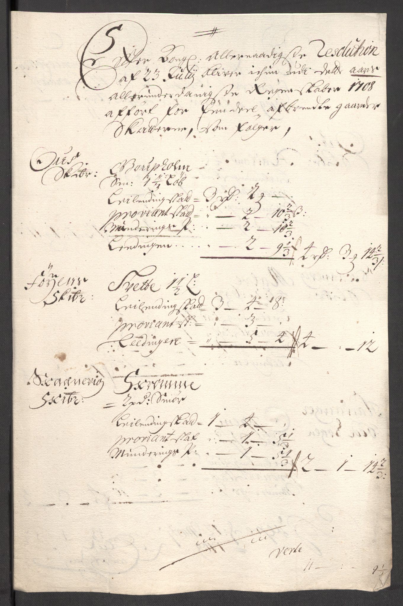 Rentekammeret inntil 1814, Reviderte regnskaper, Fogderegnskap, AV/RA-EA-4092/R48/L2985: Fogderegnskap Sunnhordland og Hardanger, 1708, p. 281