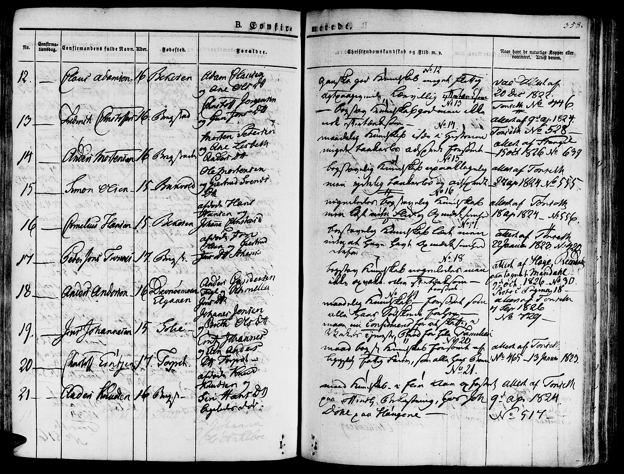 Ministerialprotokoller, klokkerbøker og fødselsregistre - Sør-Trøndelag, SAT/A-1456/681/L0930: Parish register (official) no. 681A08, 1829-1844, p. 358