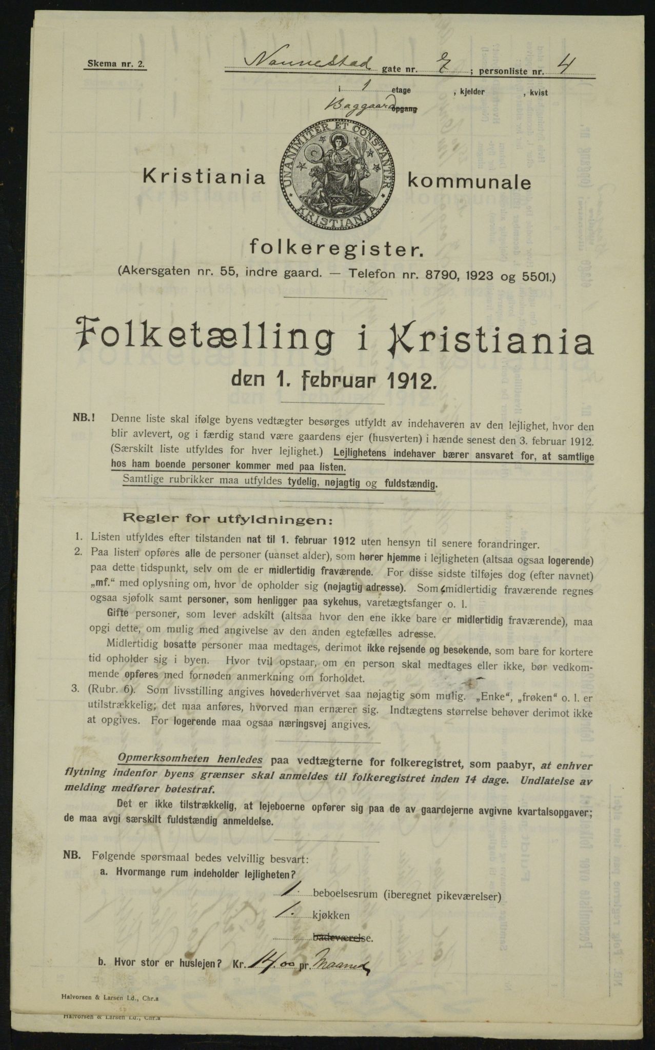 OBA, Municipal Census 1912 for Kristiania, 1912, p. 69710