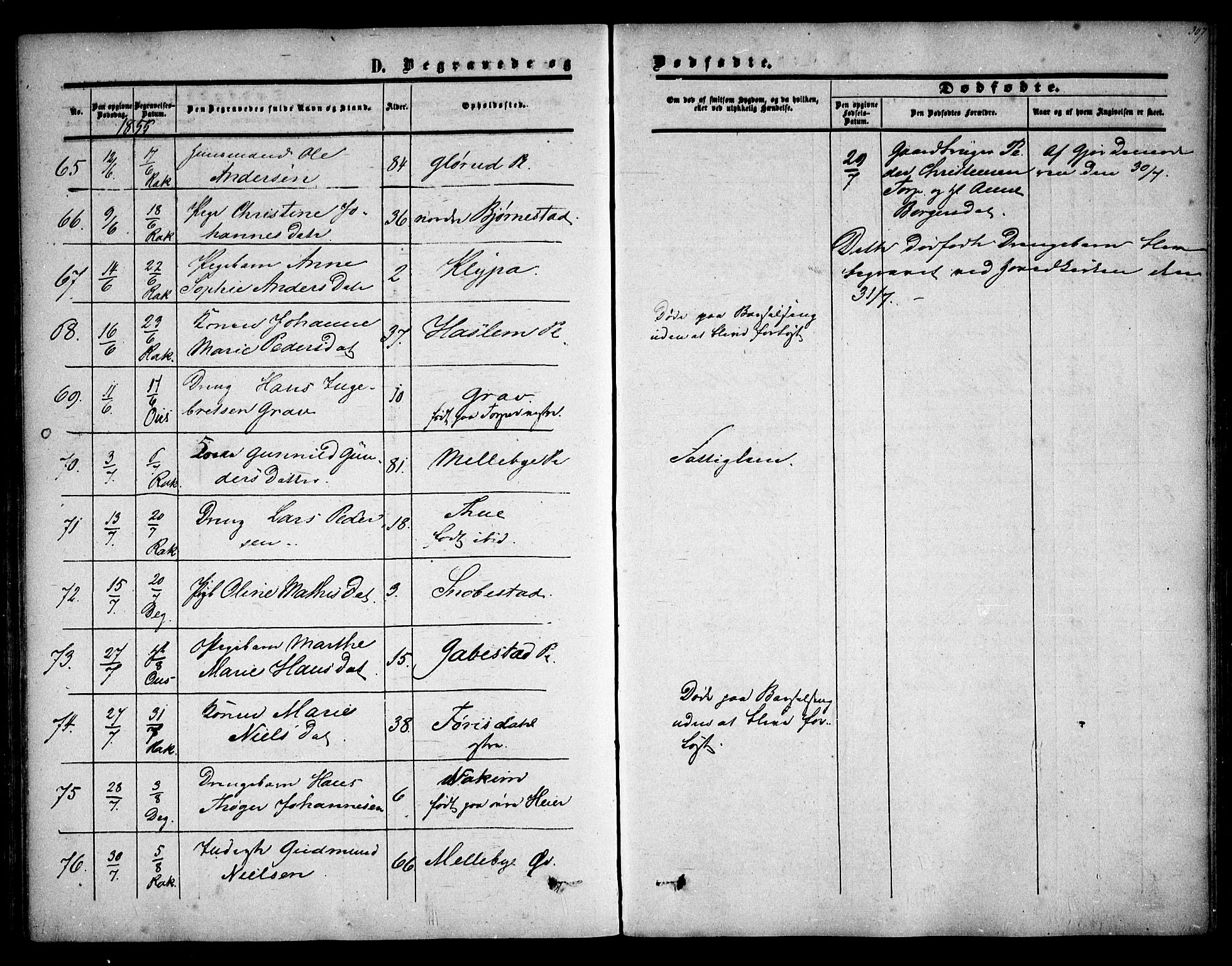 Rakkestad prestekontor Kirkebøker, AV/SAO-A-2008/F/Fa/L0009: Parish register (official) no. I 9, 1850-1856, p. 307