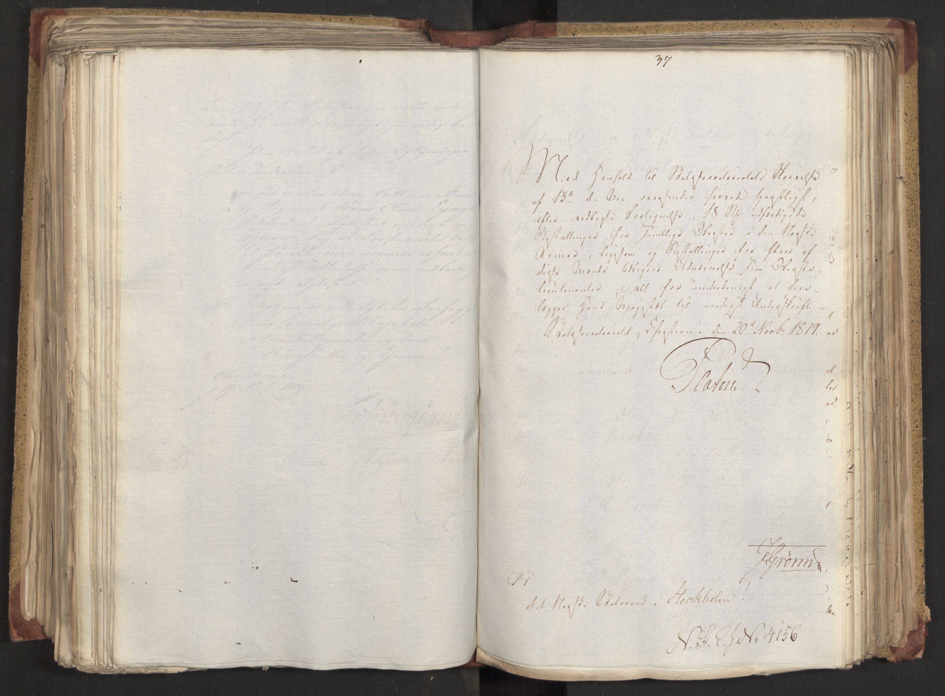 Statsrådsavdelingen i Stockholm, AV/RA-S-1003/D/Da/L0020: Regjeringsinnstillinger nr. 4053-4232, 1819, p. 313