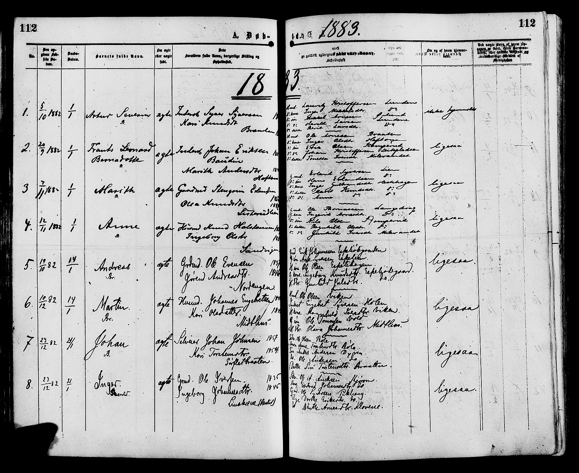 Sør-Aurdal prestekontor, AV/SAH-PREST-128/H/Ha/Haa/L0008: Parish register (official) no. 8, 1877-1885, p. 112
