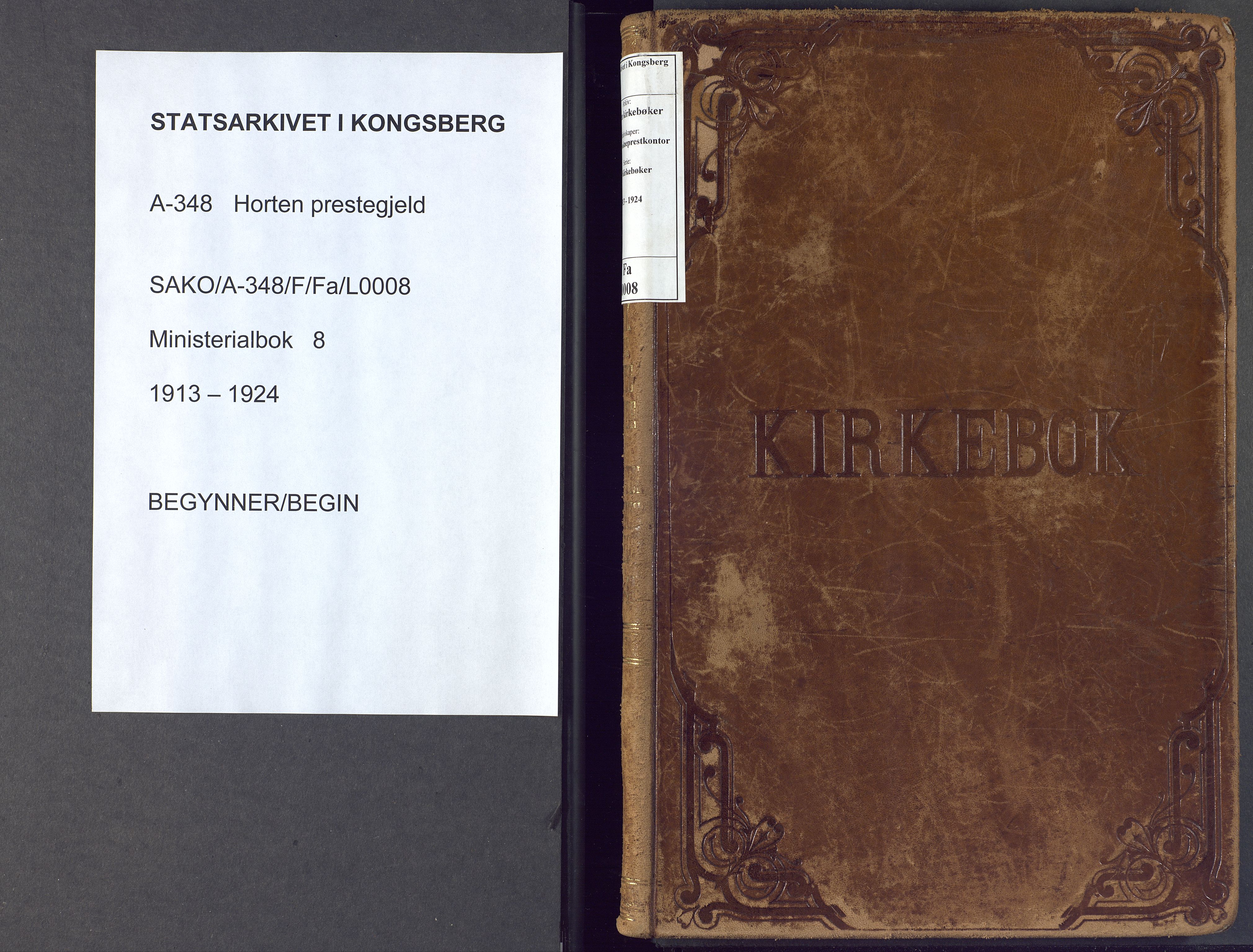 Horten kirkebøker, AV/SAKO-A-348/F/Fa/L0008: Parish register (official) no. 8, 1913-1924