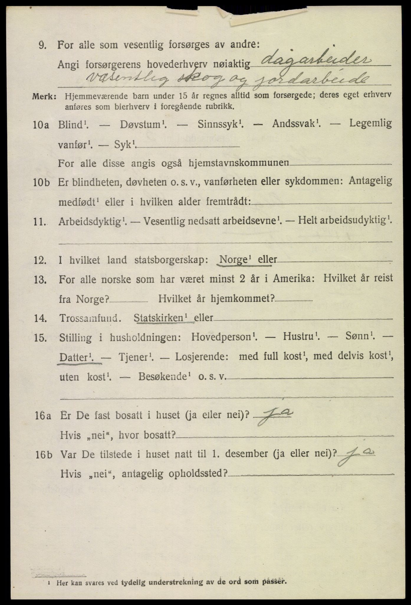 SAK, 1920 census for Hornnes, 1920, p. 2006