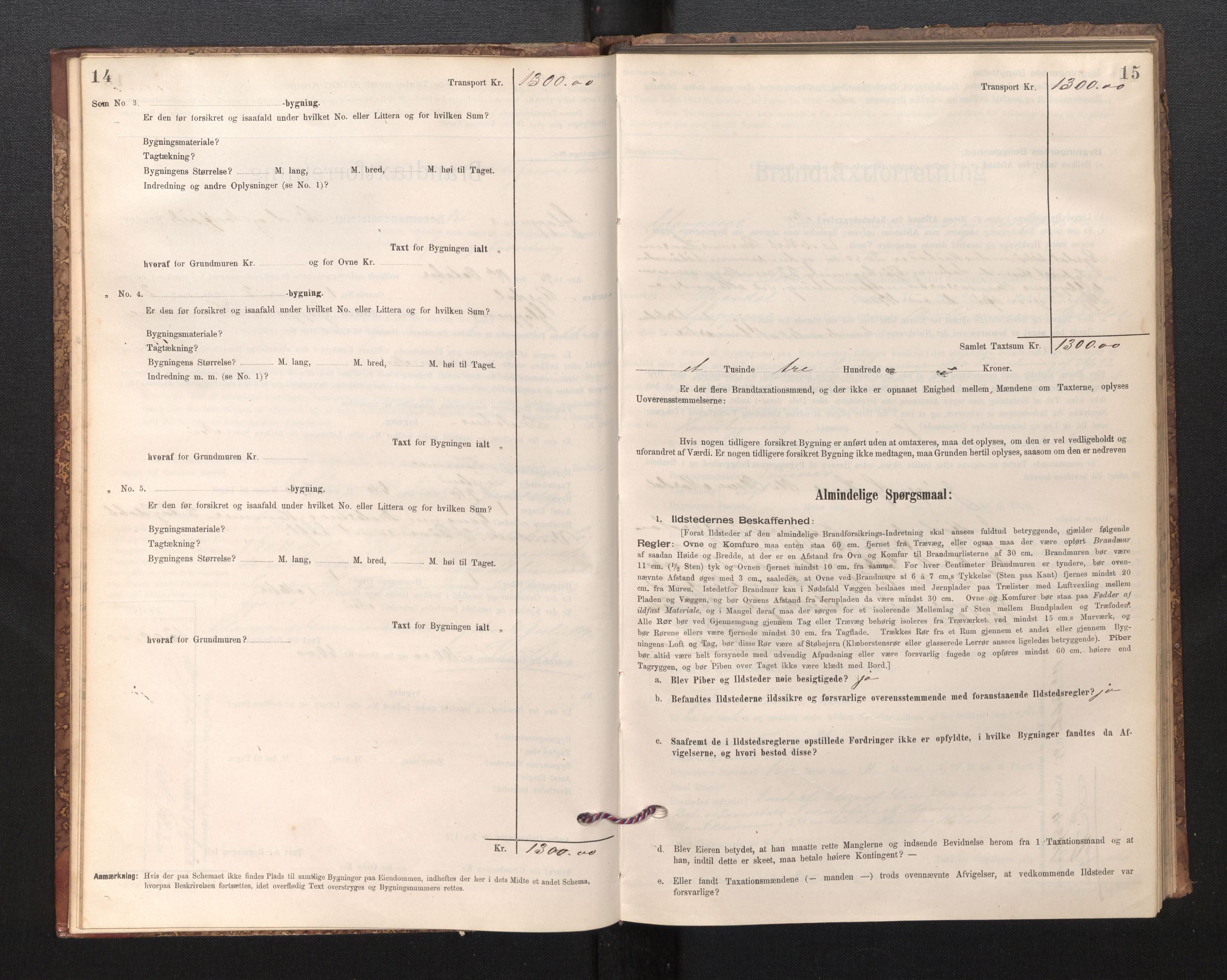Lensmannen i Gloppen og Breim, SAB/A-27801/0012/L0003: Branntakstprotokoll, skjematakst, 1894-1931, p. 14-15