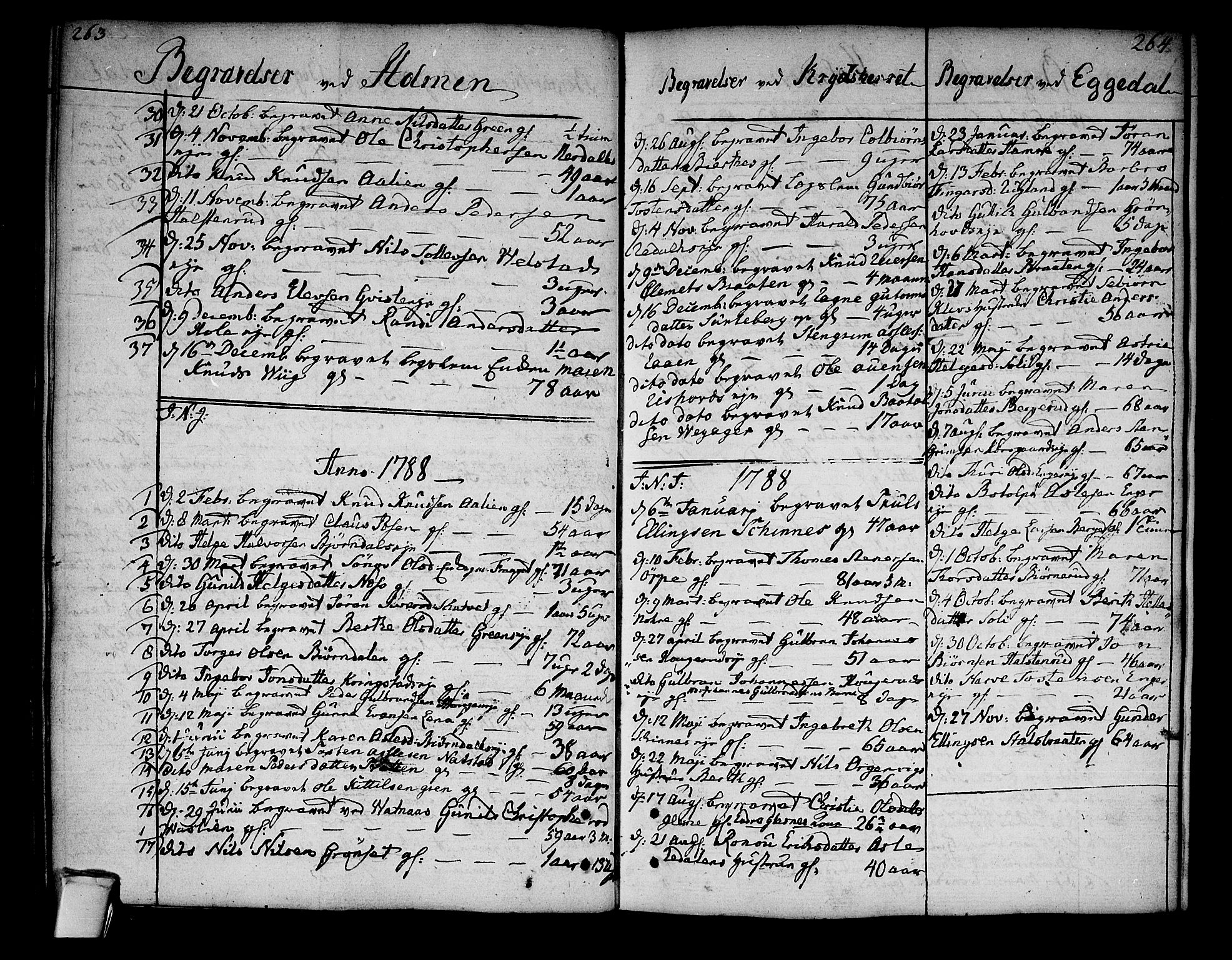 Sigdal kirkebøker, AV/SAKO-A-245/F/Fa/L0002: Parish register (official) no. I 2, 1778-1792, p. 263-264