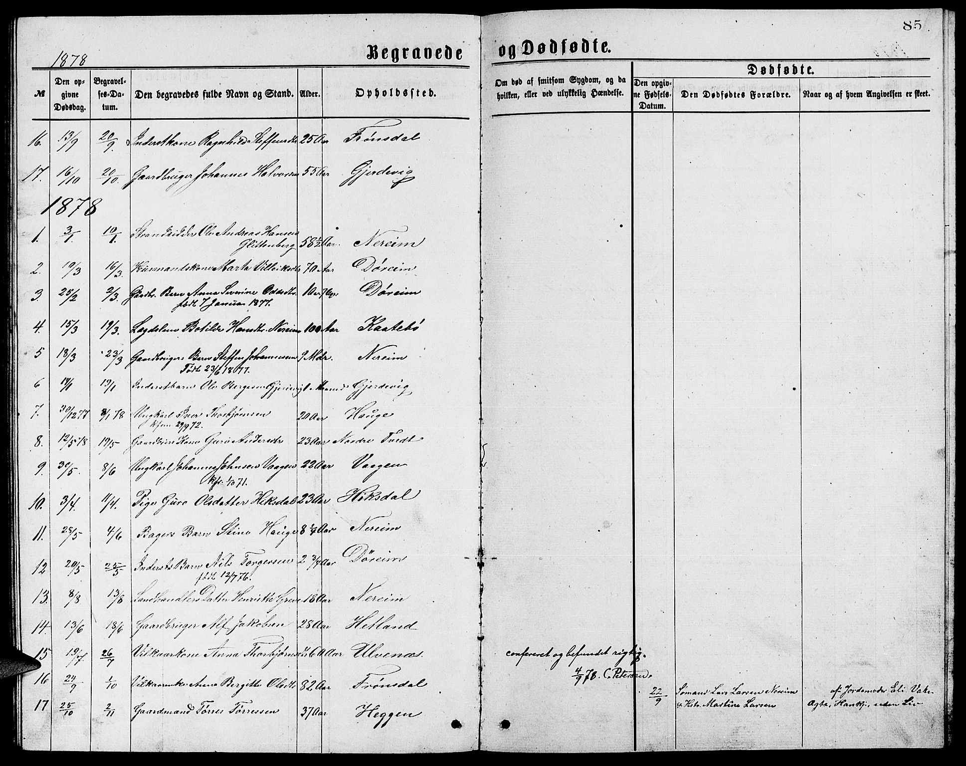 Ølen Sokneprestembete, SAB/A-79201/H/Hab: Parish register (copy) no. A 3, 1875-1888, p. 85