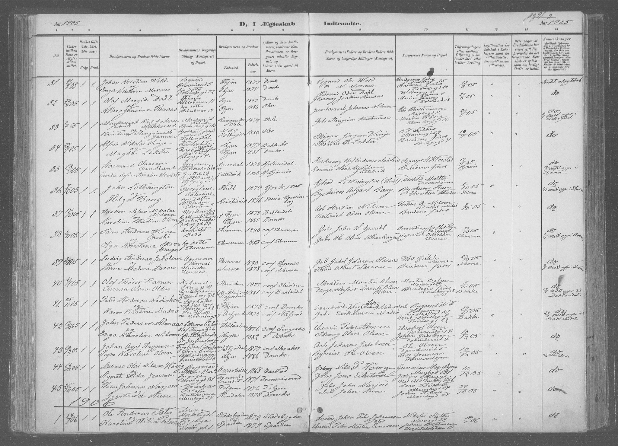 Ministerialprotokoller, klokkerbøker og fødselsregistre - Sør-Trøndelag, SAT/A-1456/601/L0064: Parish register (official) no. 601A31, 1891-1911, p. 91g