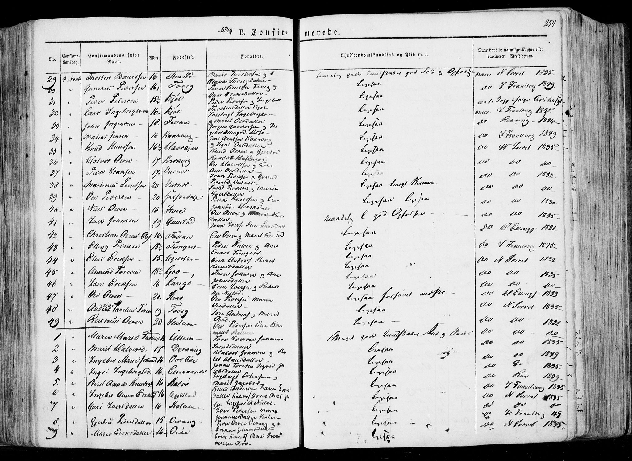 Ministerialprotokoller, klokkerbøker og fødselsregistre - Møre og Romsdal, AV/SAT-A-1454/568/L0803: Parish register (official) no. 568A10, 1830-1853, p. 254