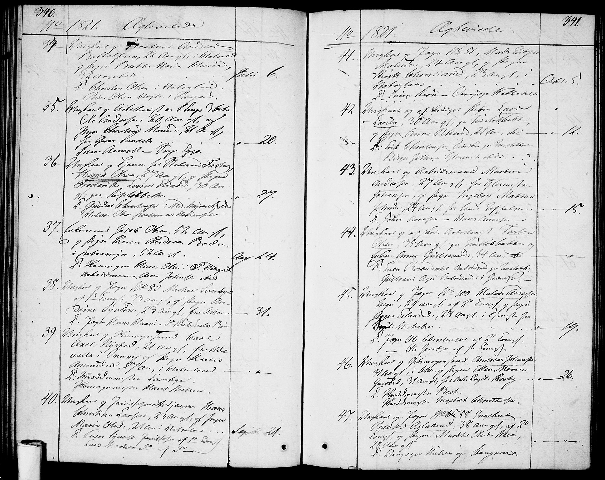 Garnisonsmenigheten Kirkebøker, AV/SAO-A-10846/F/Fa/L0004: Parish register (official) no. 4, 1820-1828, p. 340-341